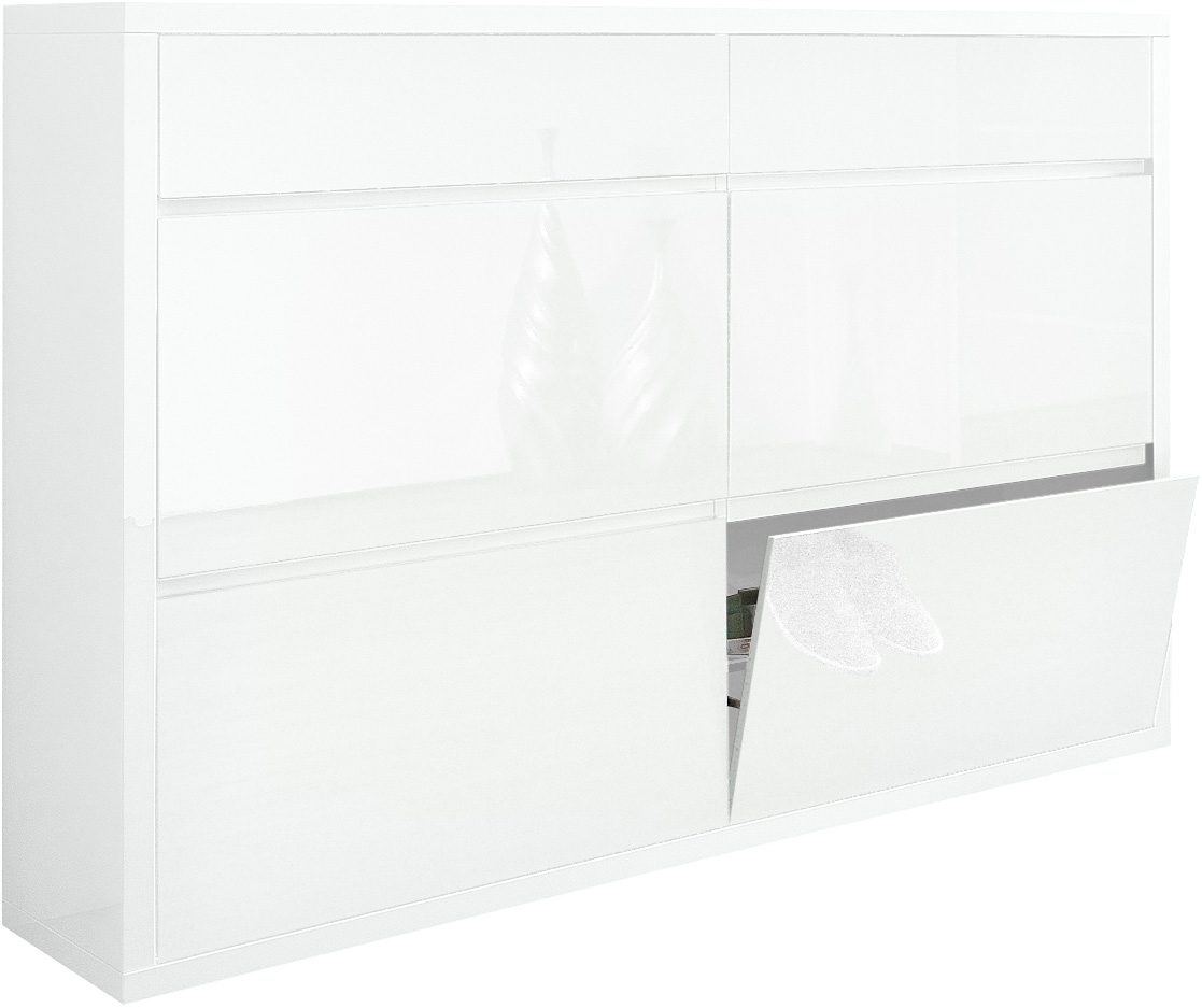 Otto Schuhschrank Weiss Hochglanz