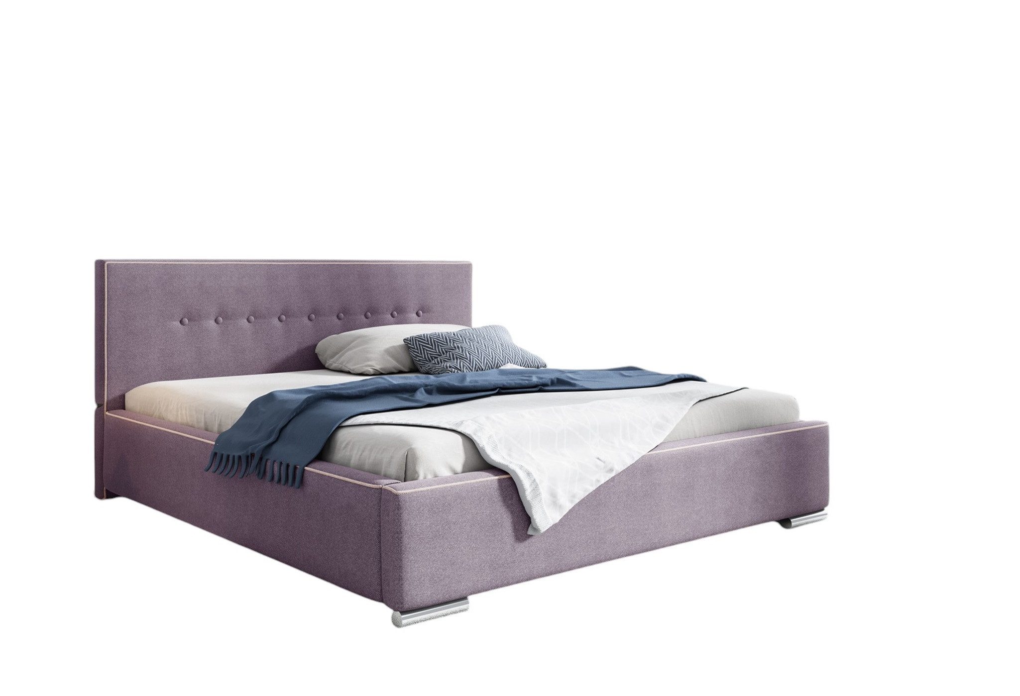 Fun Möbel Polsterbett Bett Schlafzimmerbett DEVIN Komplett-Set (Auch ohne Matratze erhältlich, inkl. 7 Zonen Taschenfederkernmatratze (17 cm), inkl. Lattenrost und Bettkasten