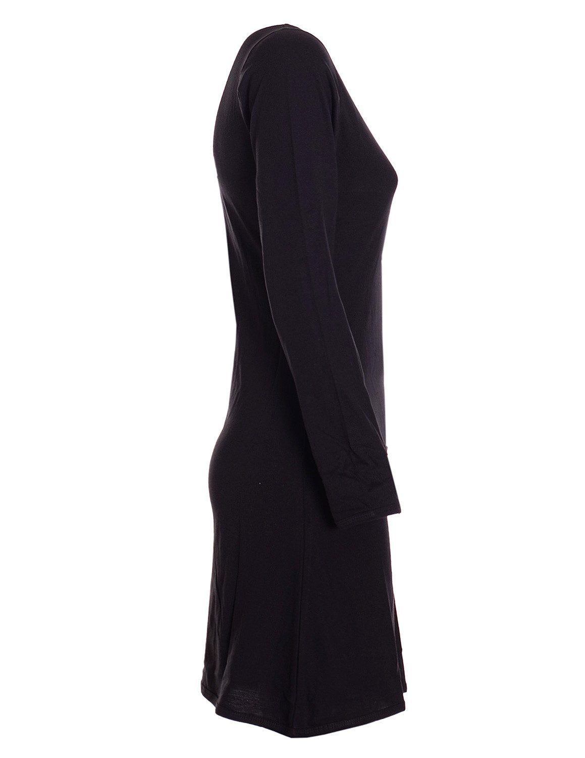 Vishes Jerseykleid Langarmkleid Damen Einfarbig A-Linie Baumwoll-Jersey Alternative Mode, Boho, Hippie, Ethno, Festival
