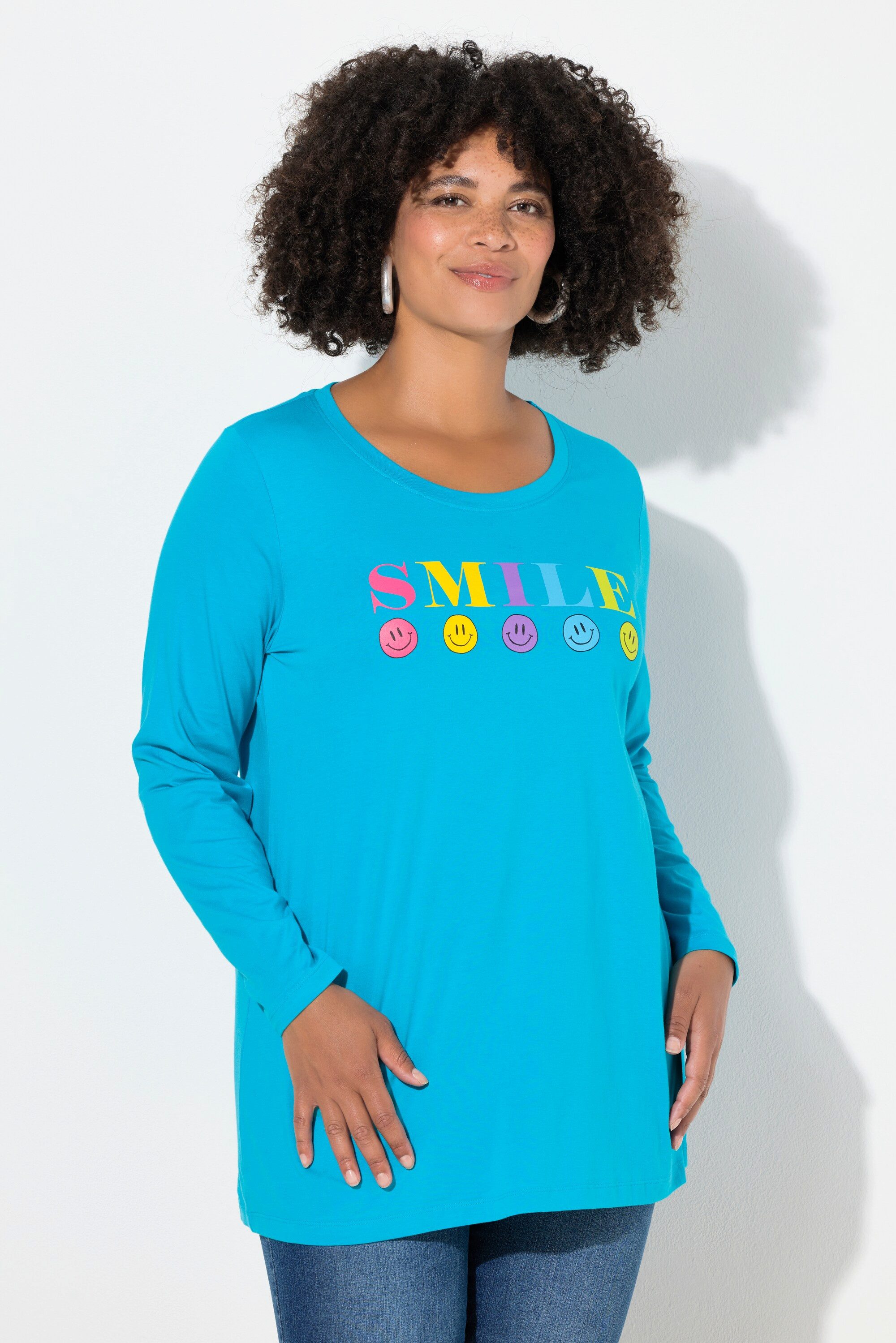 Longsleeve T-Shirt bequeme Passform SMILE Motiv
