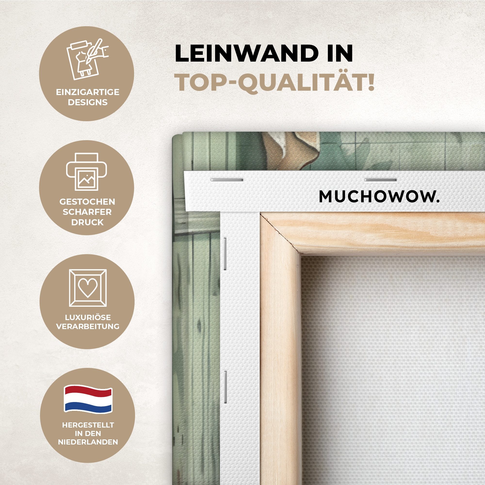 OneMillionCanvasses® Leinwandbild Vintage - Badewanne - Badezimmer - Illust günstig online kaufen