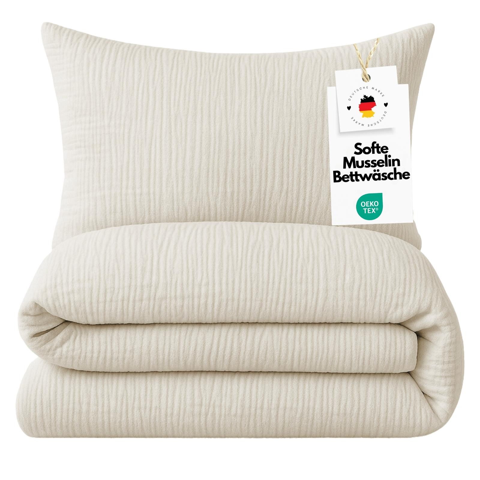 Carpe Sonno Bettwäsche Musselin Bettwäsche 135x200 cm Sommerbettwäsche Bett günstig online kaufen