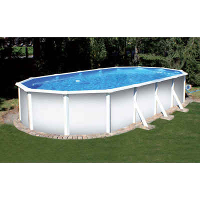 Planet Pool Ovalpool Stahlwandpool ovalform Classic 610x360x120 cm, Sta (Einzelbecken), verzinkte Stahlwand