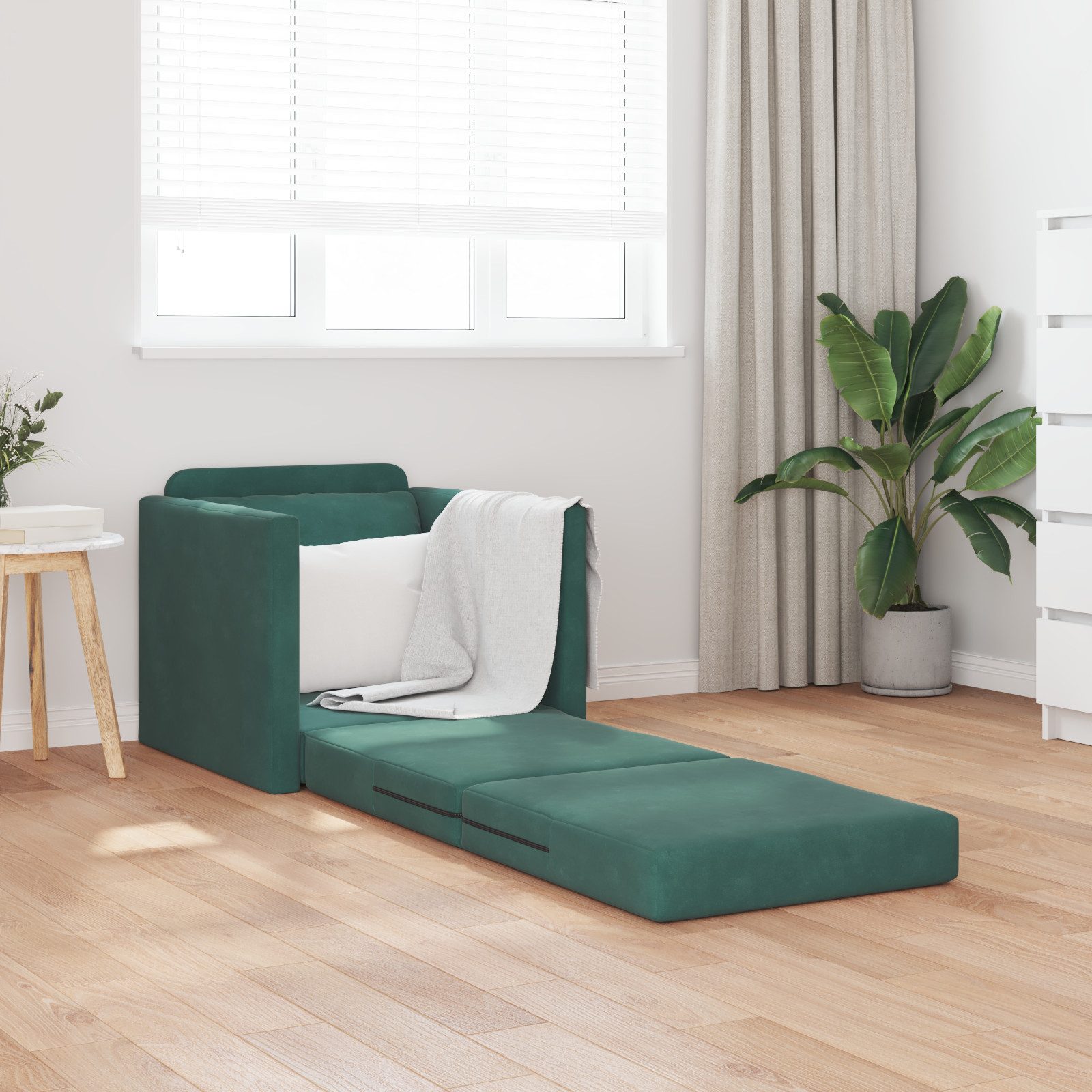 vidaXL Sofa Schlafsessel 2-in-1 Dunkelgrün 74x77x81 günstig online kaufen