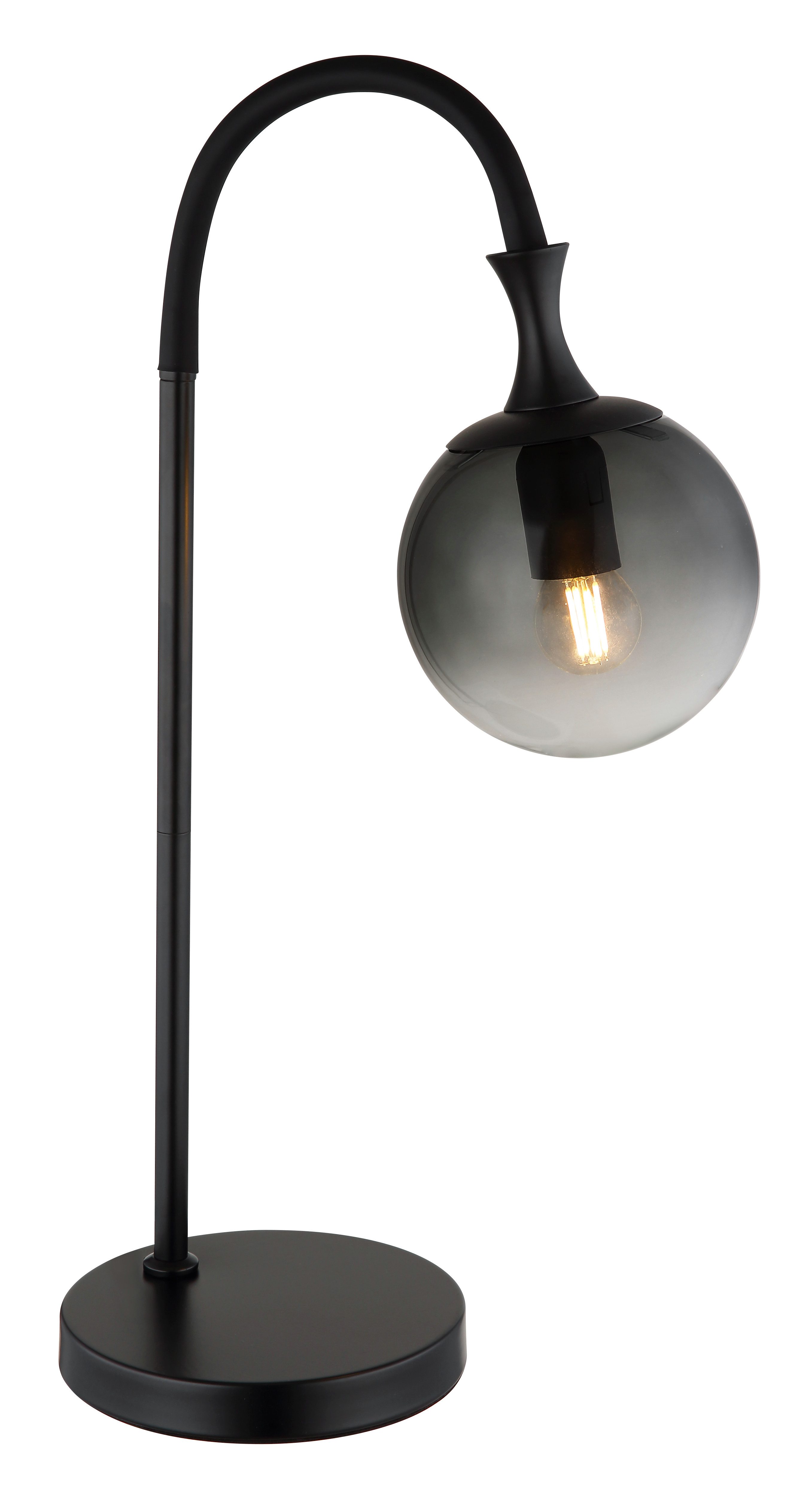 GLOBO LIGHTING Tischleuchte DALTON, ohne Leuchtmittel, Tischlampe/Glaskugeln rauchfarben/schwarz/Wohnzimmer/Schlafzimmer