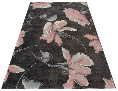 Teppich »Sofia«, my home, rechteckig, Höhe: 13 mm, Blumen Design, flacher Teppich, florales Muster, weich