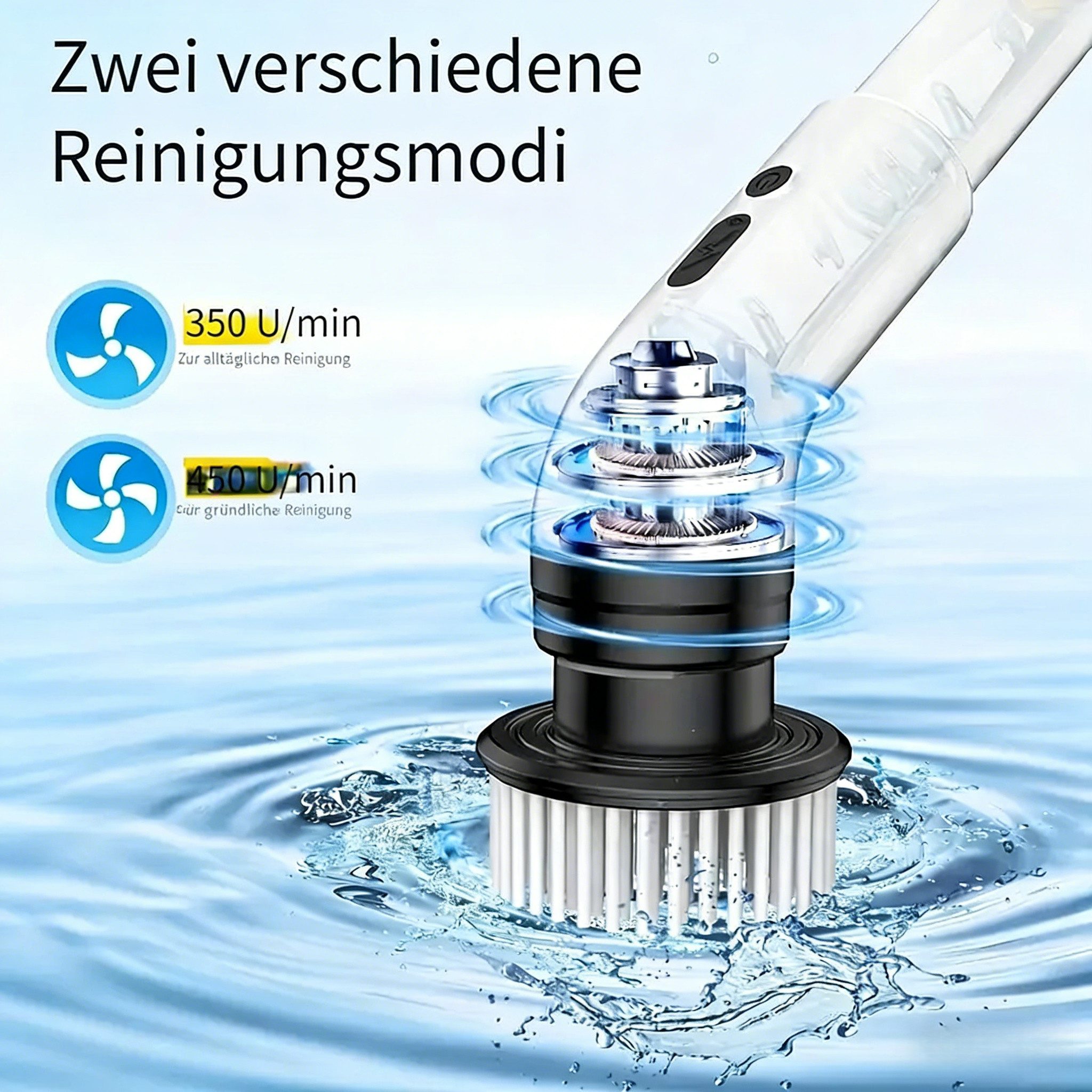 Kityhome Reinigungsbürste Elektrische Reinigungsbürste, Putzbürste Elektrisch mit 7 Bohrköpfen, Fliesen, Jalousien, Boden, Plissees, (Set), 3stufig verstellbarer Griff, 7austauschbare Bits, 2 Arbeitseffizienzen