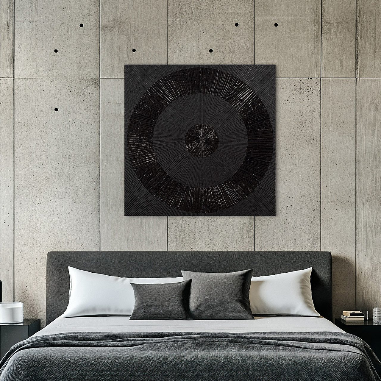 ArtUniverse Gemälde Dunkle Eleganz 100x100 cm, Schwarze Eleganz, Handgemalt - Unikatcharakter