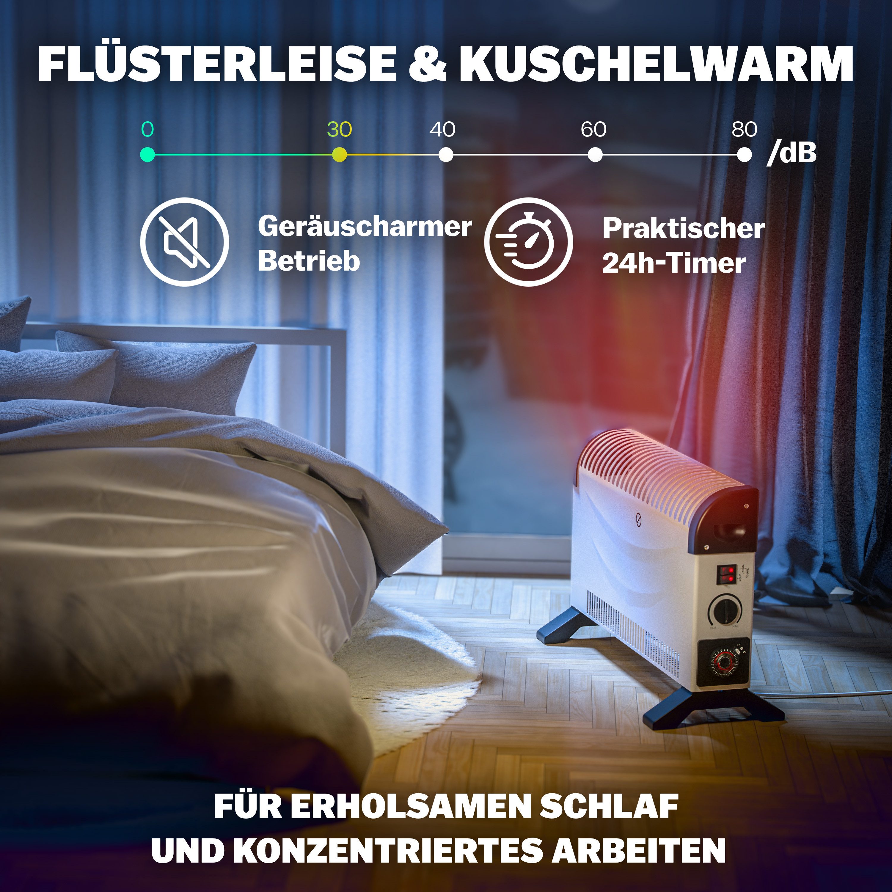 monzana Konvektor, 2000 W, Elektroheizer 3 Heizstufen Heizer elektrische Heizung Elektroheizung