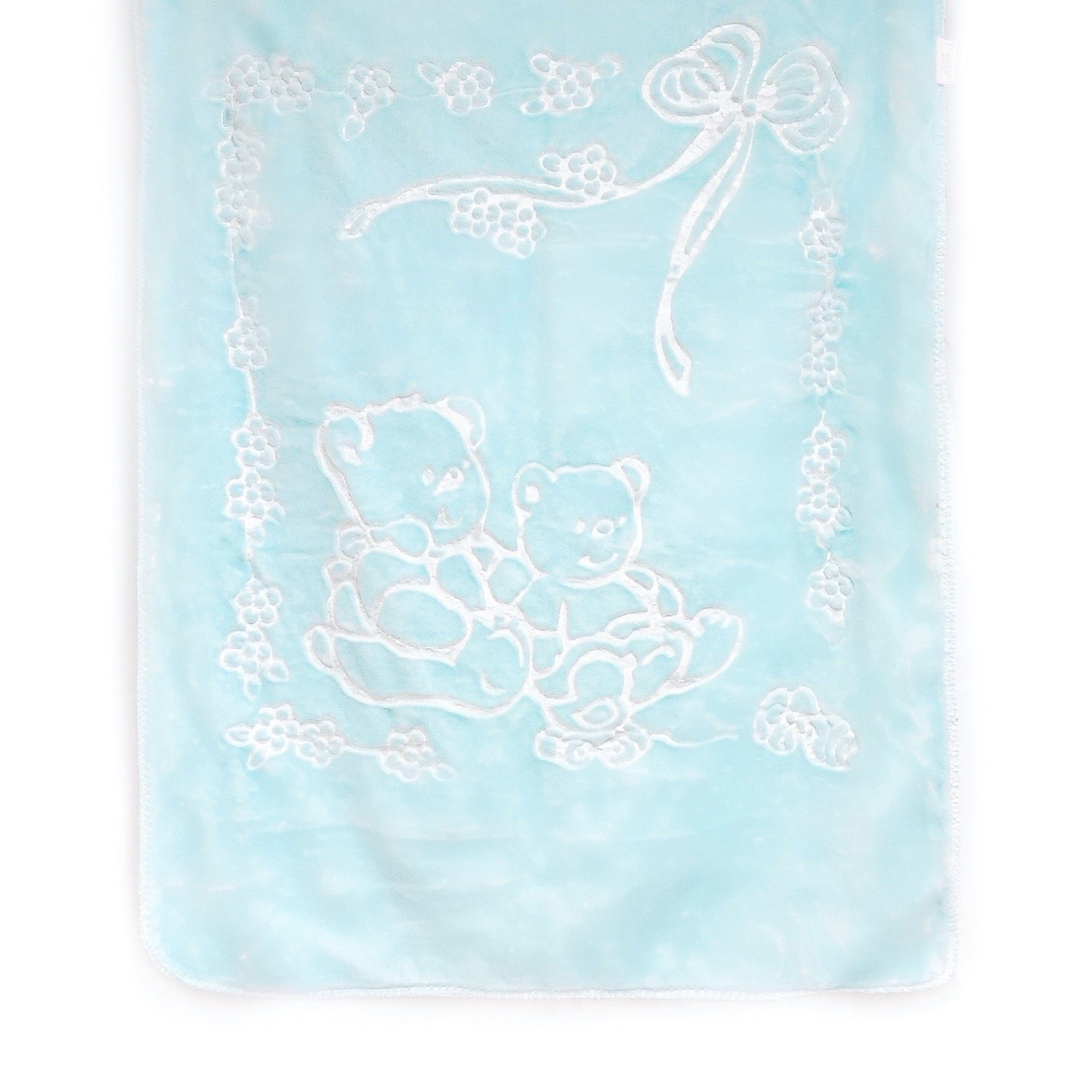 Babydecke Kuscheldecke 105 x 80 cm große und aus 100% Polyester Hellblau, LuckyBaby