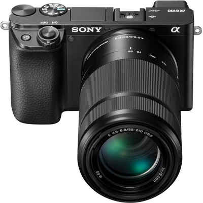 Sony Alpha 6100 Kit mit SELP1650 + SEL55210 Systemkamera (SELP1650, SEL55210, 24,2 MP, Bluetooth, NFC, WLAN (Wi-Fi)