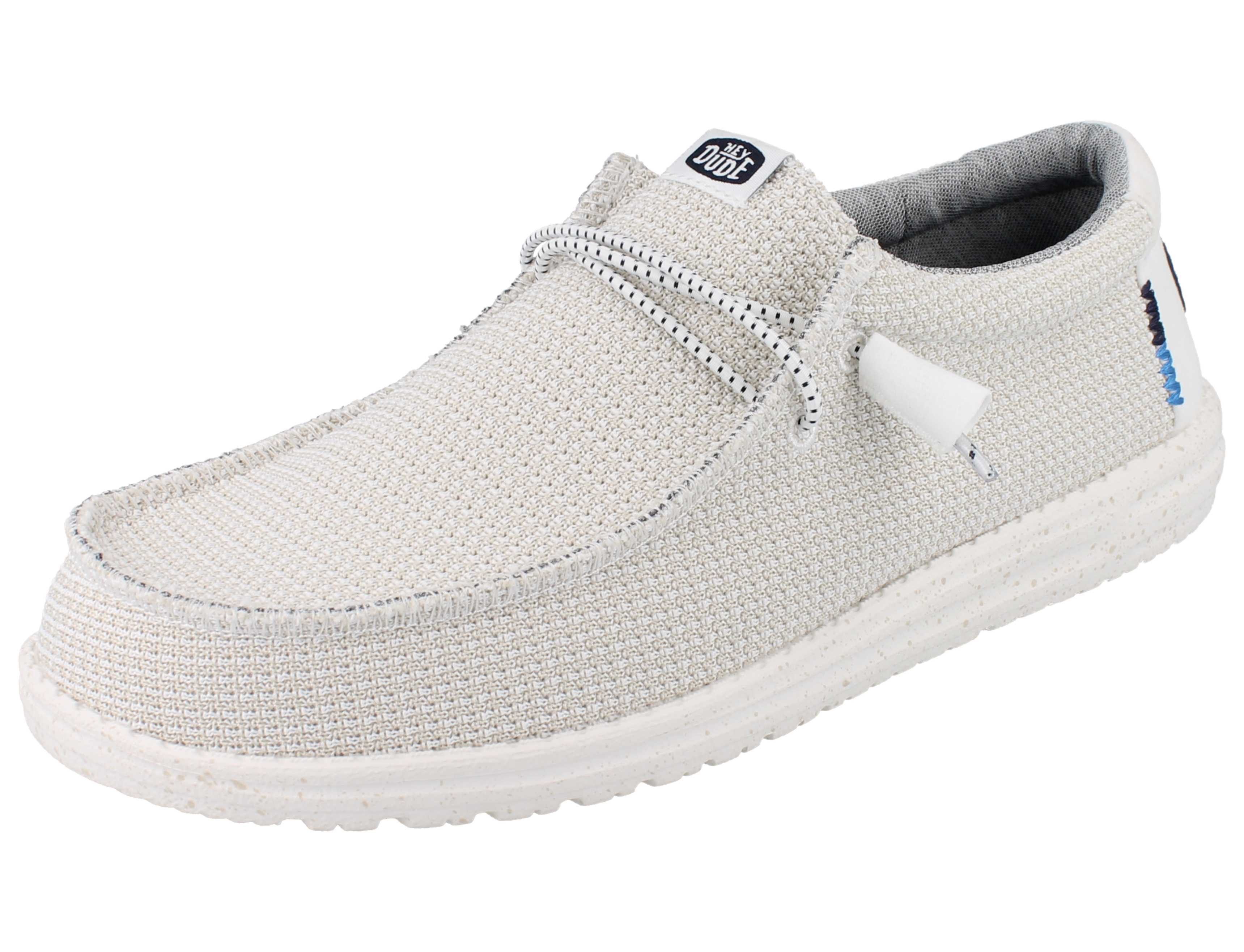 Hey Dude HEY DUDE Wally Sport Herren Slipper beige weiß Mesh - Größe: 44 Sandale Wechselfußbett