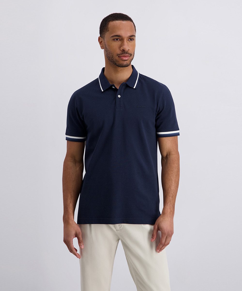 Pierre Cardin Poloshirt Poloshirt uni piquee kontrast mit Logo Schriftzug