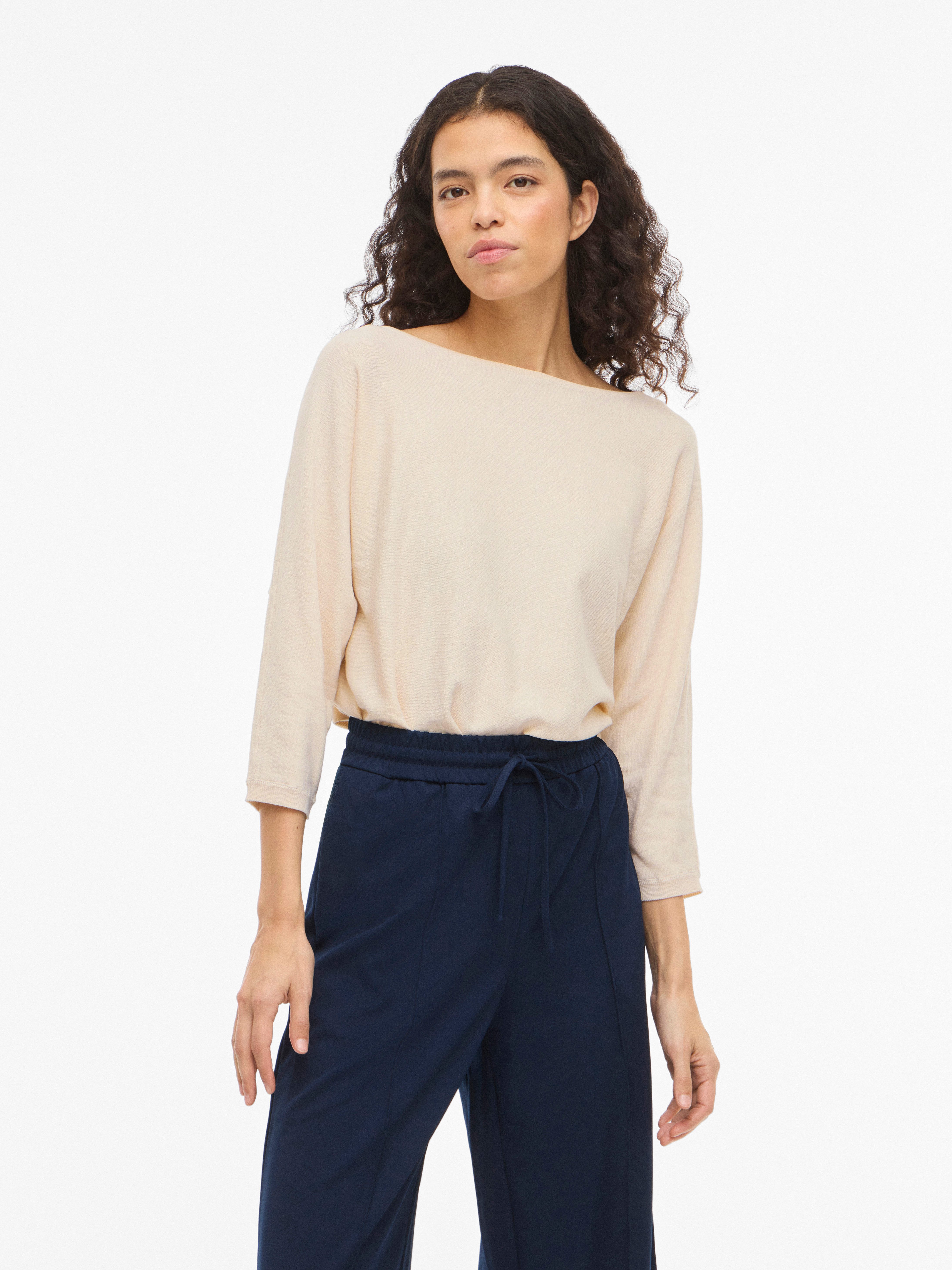Vila 3/4 Arm-Pullover VIMALU BOATNECK 3/4 SLEEVE KNIT TOP-NOOS günstig online kaufen
