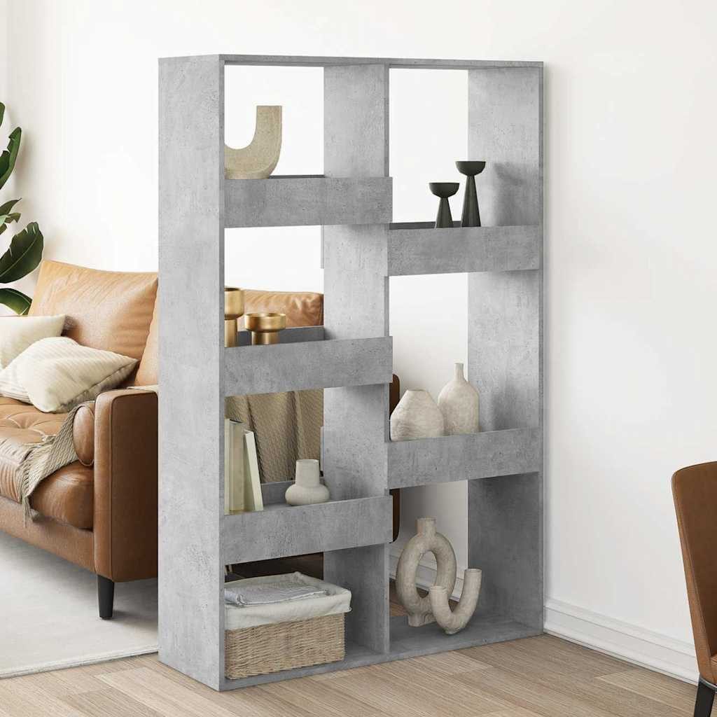 vidaXL Bücherregal Raumteiler Betongrau 100x33x155,5 cm Holzwerkstoff, 1-tlg.