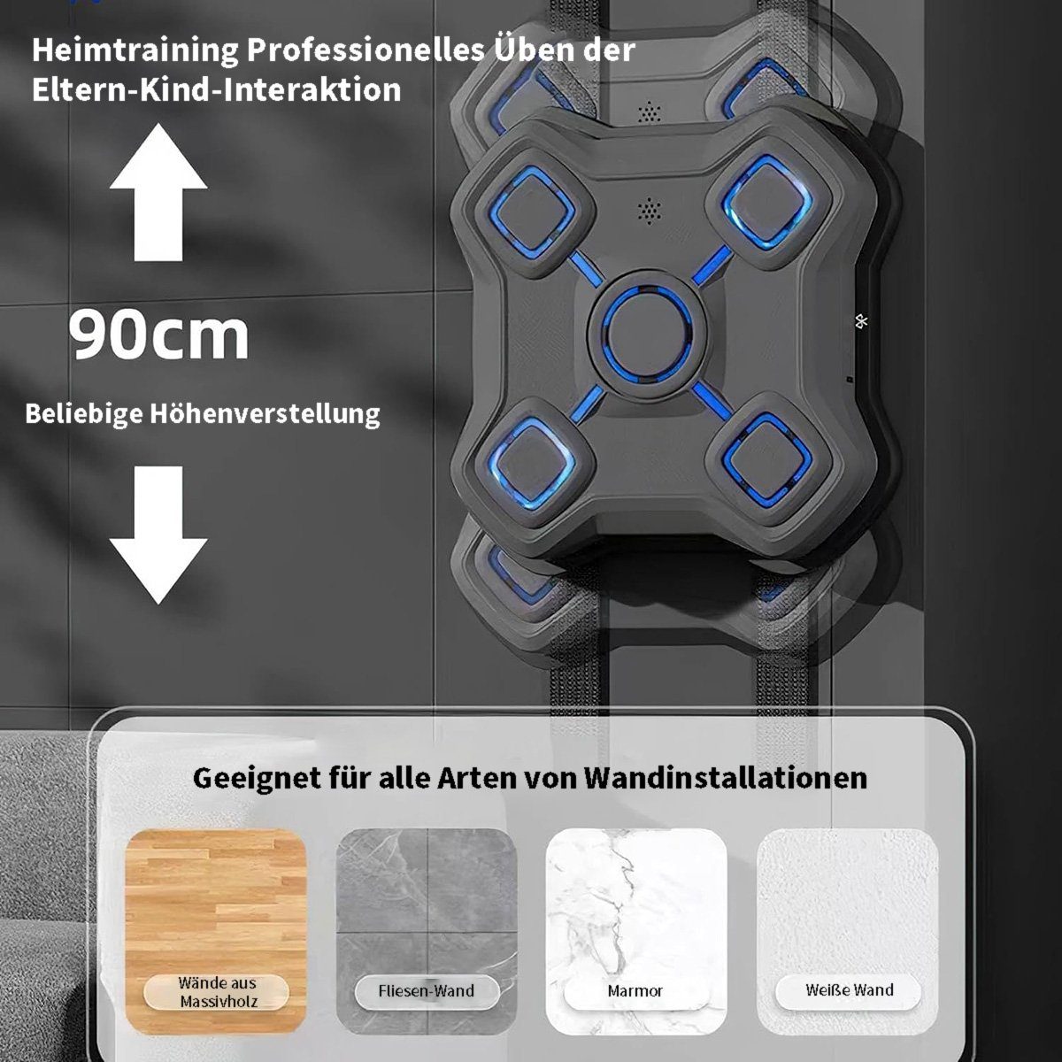 götäzer Sportanzug Wandmontierte elektronische für und Bluetooth-Boxgerät Musik-Box-Trainingsmaschine, Heimtraining Stressabbau