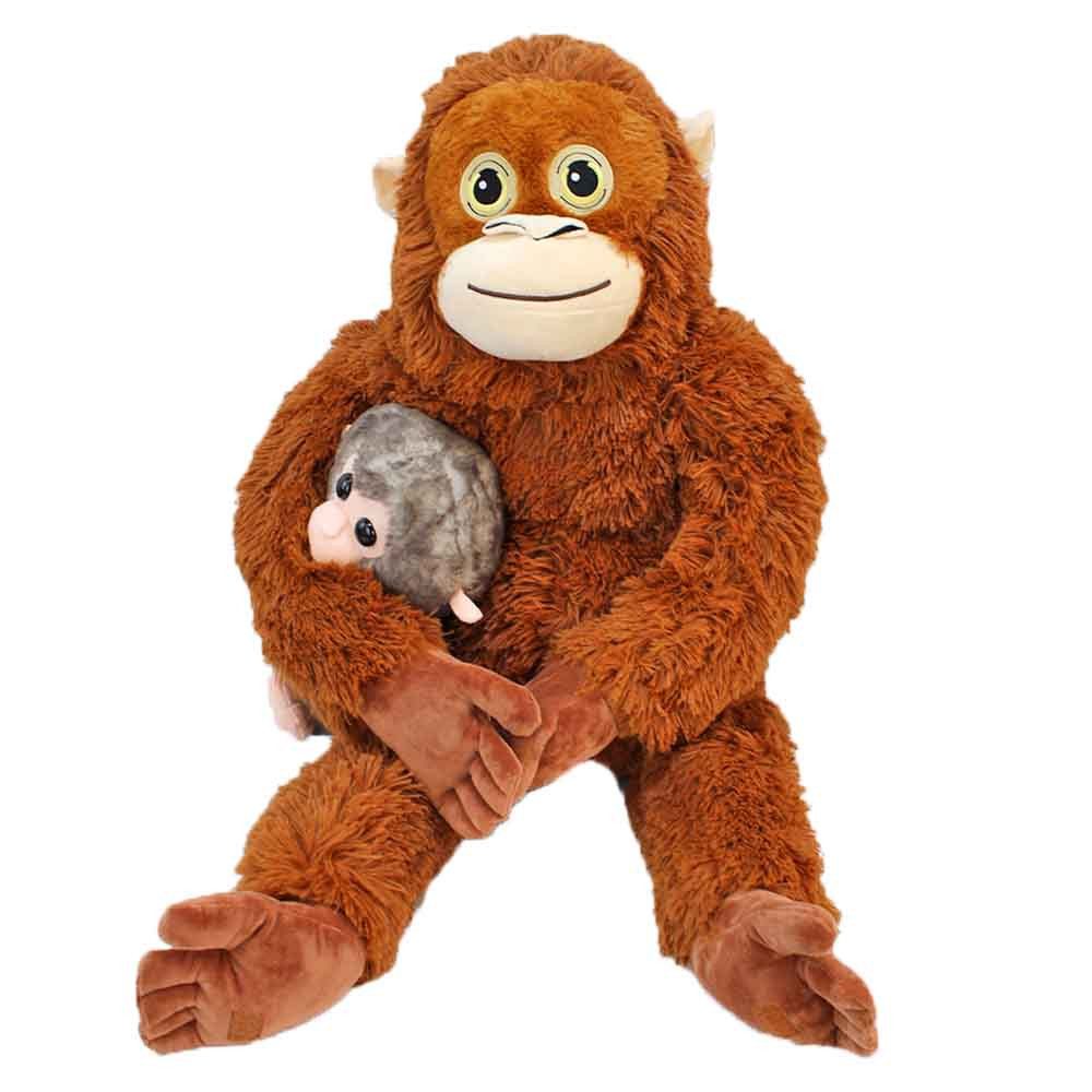 BEMIRO Kuscheltier Plüsch-Affe groß mit Kind - ca. 80 cm (1-St)