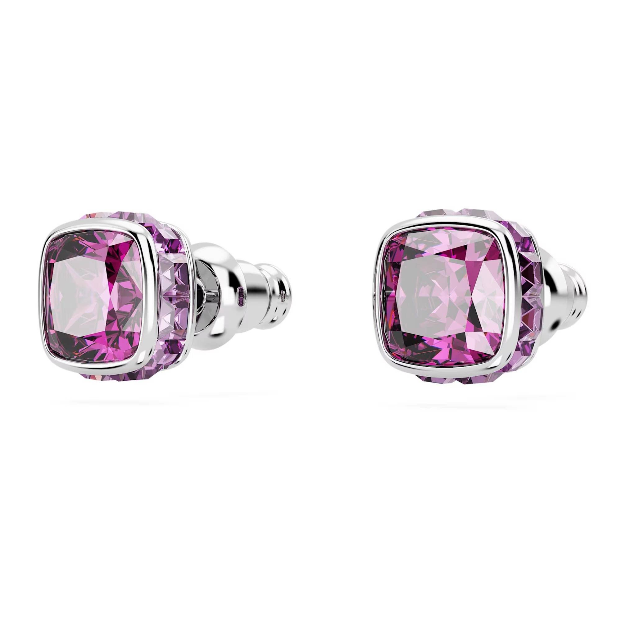 Swarovski Paar Ohrstecker Birthstone Stud Earrings Square Cut Februar