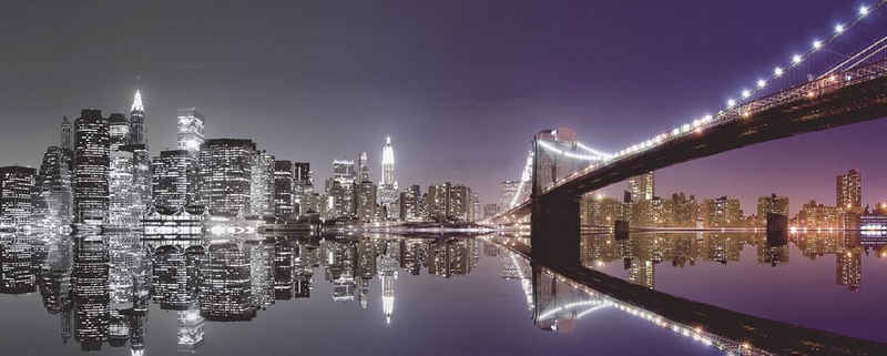 Home affaire Glasbild Mike Liu: N. Y. Skyline und nächtliche Reflektion, 125/50 cm