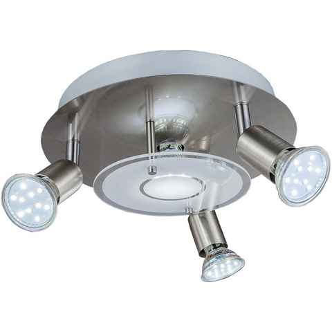 B.K.Licht Deckenspots BK_DL1077 LED Deckenleuchte, Schwenkbar, mit GU10-Fassung, IP20, Leuchtmittel wechselbar, Warmweiß, 3W, 3.000K Warmweiß, 250 Lm, Deckenlampe, 25x9cm (DxH)