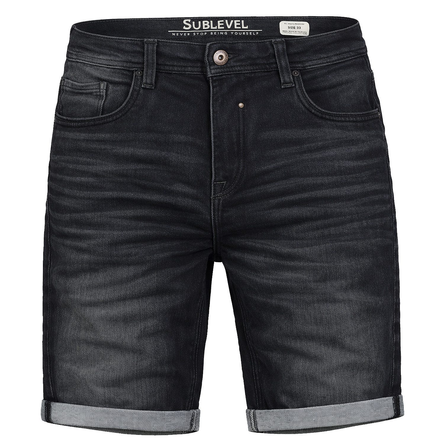 SUBLEVEL Shorts Herren Sweat Denim Bermuda Shorts Sommer Freizeit Hose Elas günstig online kaufen