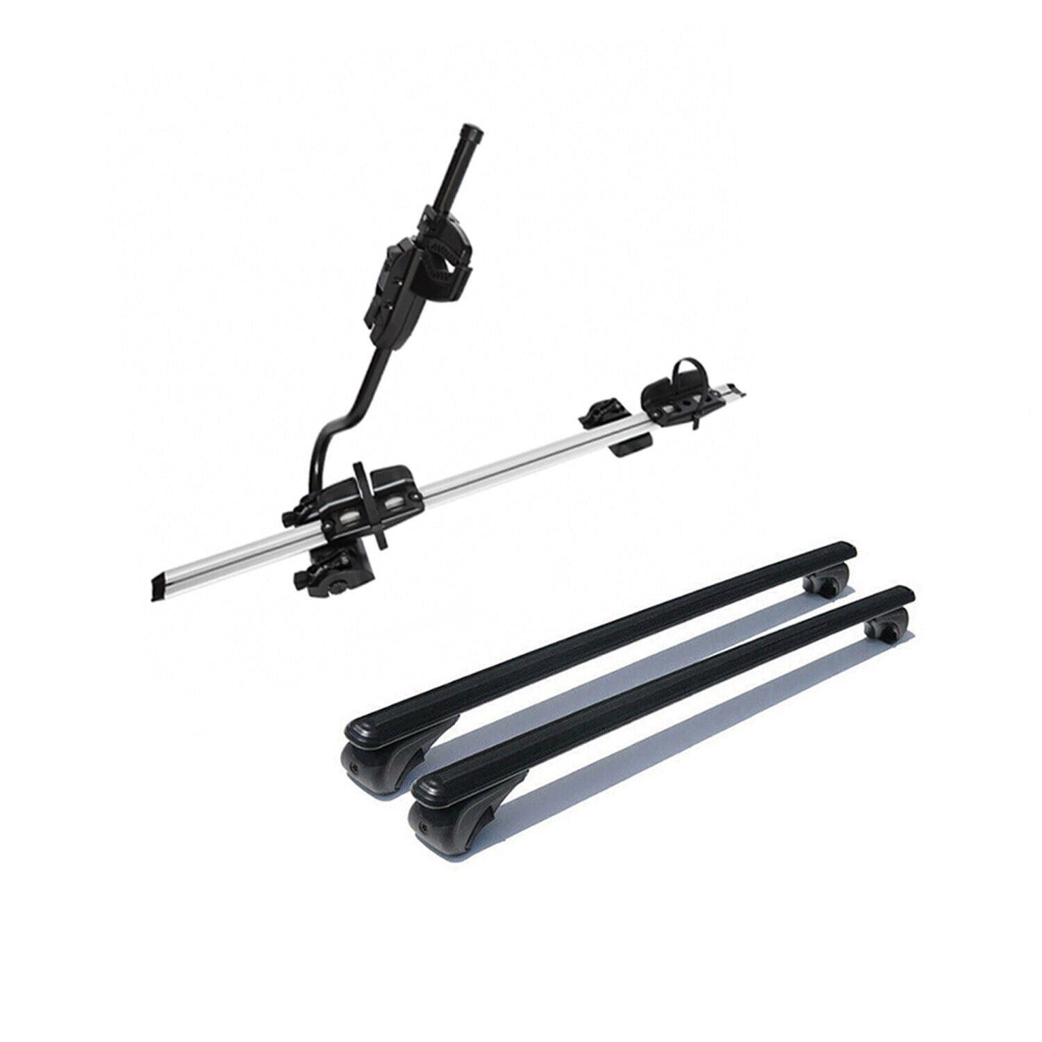 OMAC Dachträger Fahrradträger Satz für VW Caddy 2003-2015 Aluminium Schwarz 3tlg (3-St), Abnehmbar, Anti-Diebstahlschloss, Leichtgewichtig