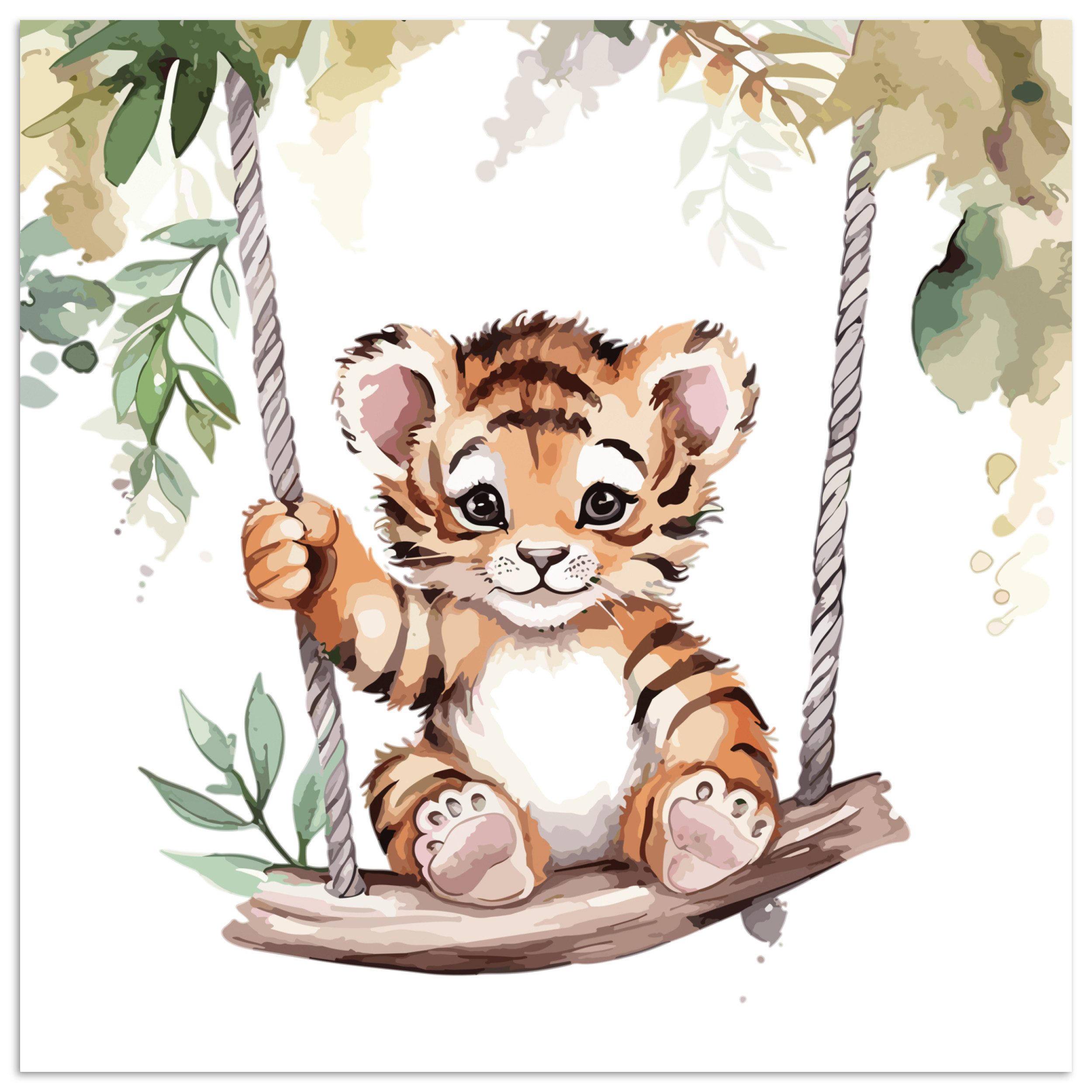 Poster Tiger - Tier - Kinder - Dschungel - Kinderzimmer - Babyzimmer
