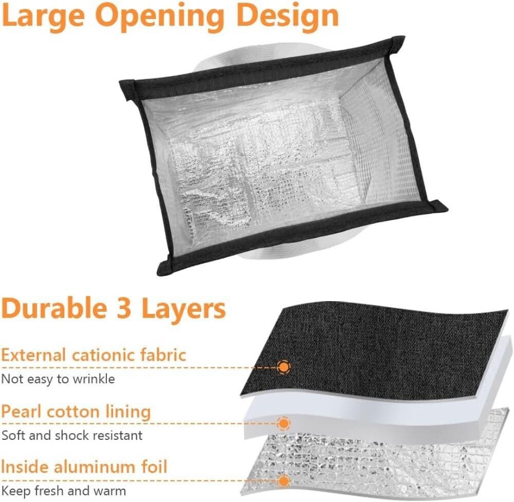 FELIXLEO Einkaufsbeutel Lunchbag Isoliertasche Faltbar Thermotasche für Arbeit Reise Schule