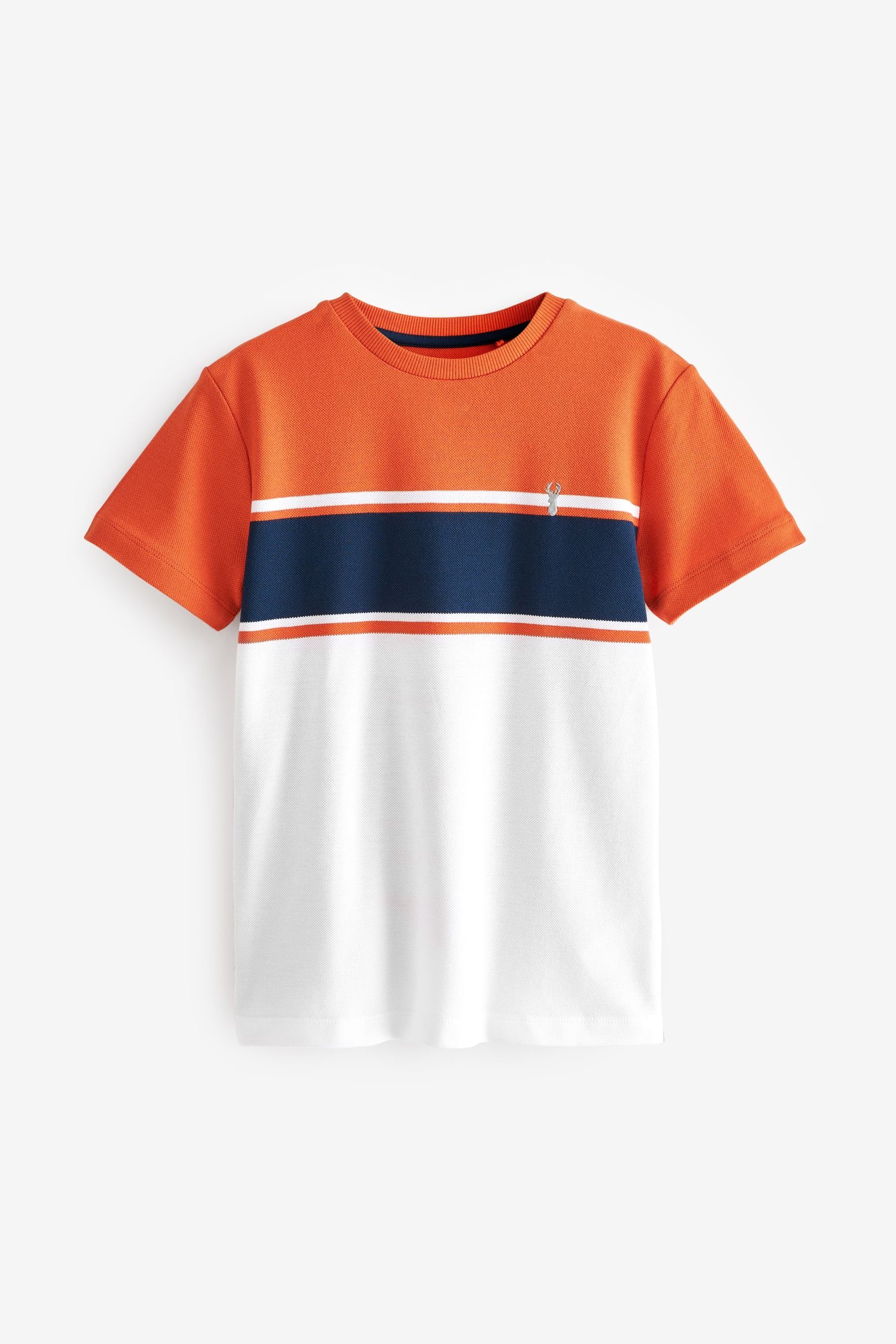 Blockfarben Orange/White T-Shirt Next T-Shirt in (1-tlg)