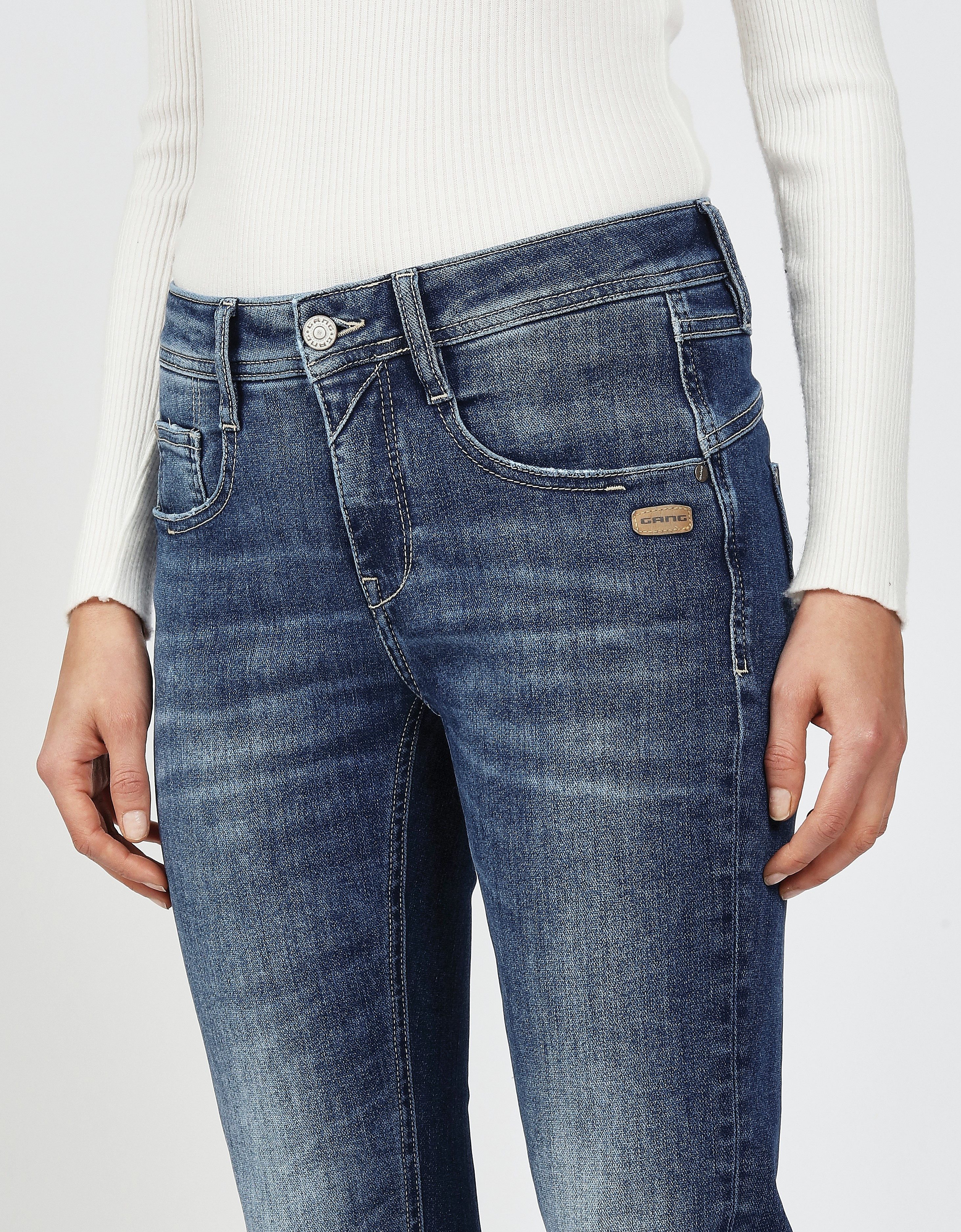 GANG Relax-fit-Jeans 94AMELIE SKINNY aus Sweat Denim