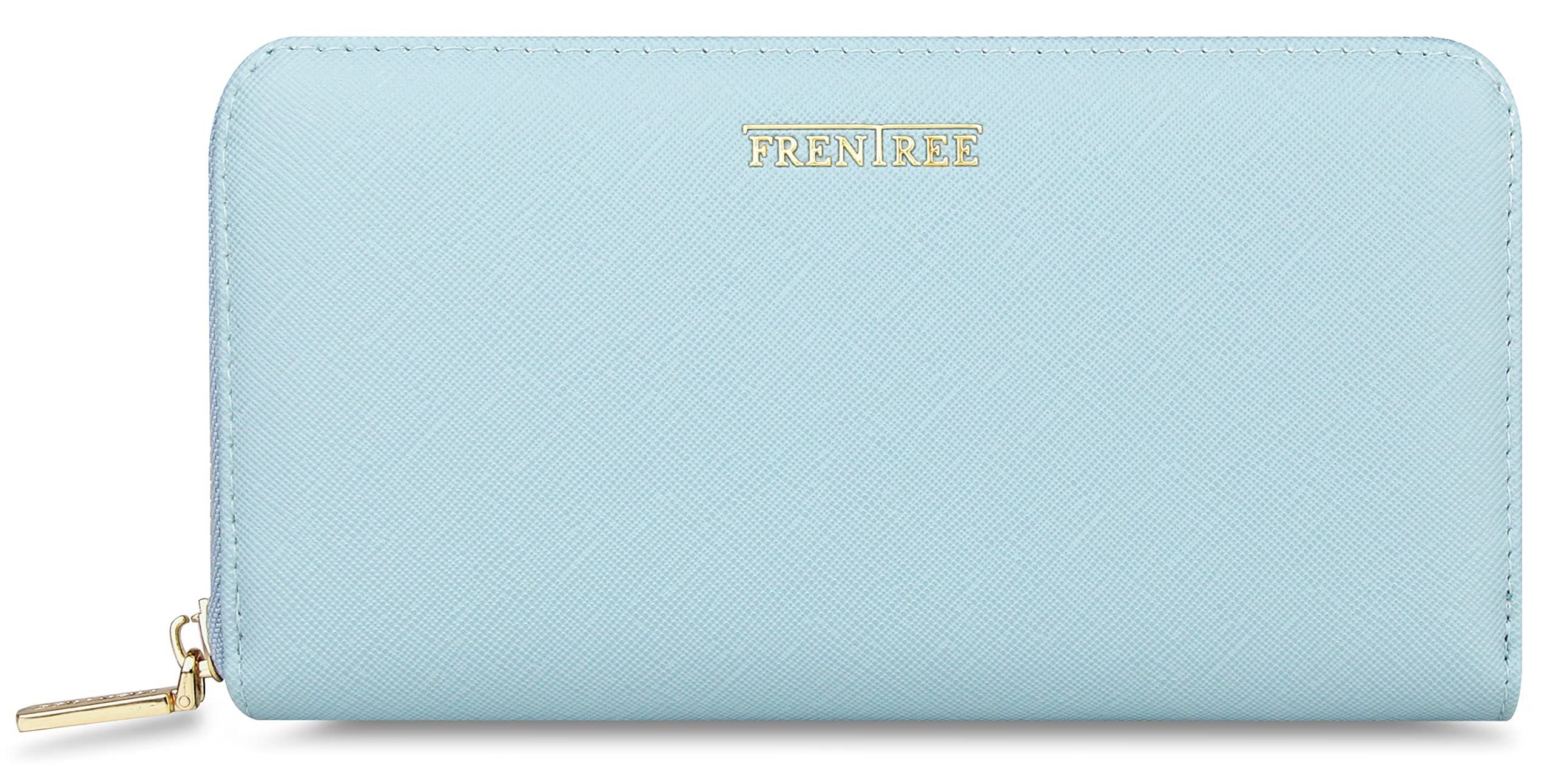 Frentree Geldbörse Damen Portemonnaie mit Rundum-Reißverschluss, 9 Karten, Handyfach, mit 3 große Fächer und RFID-Schutz,inkl. Geschenkbox