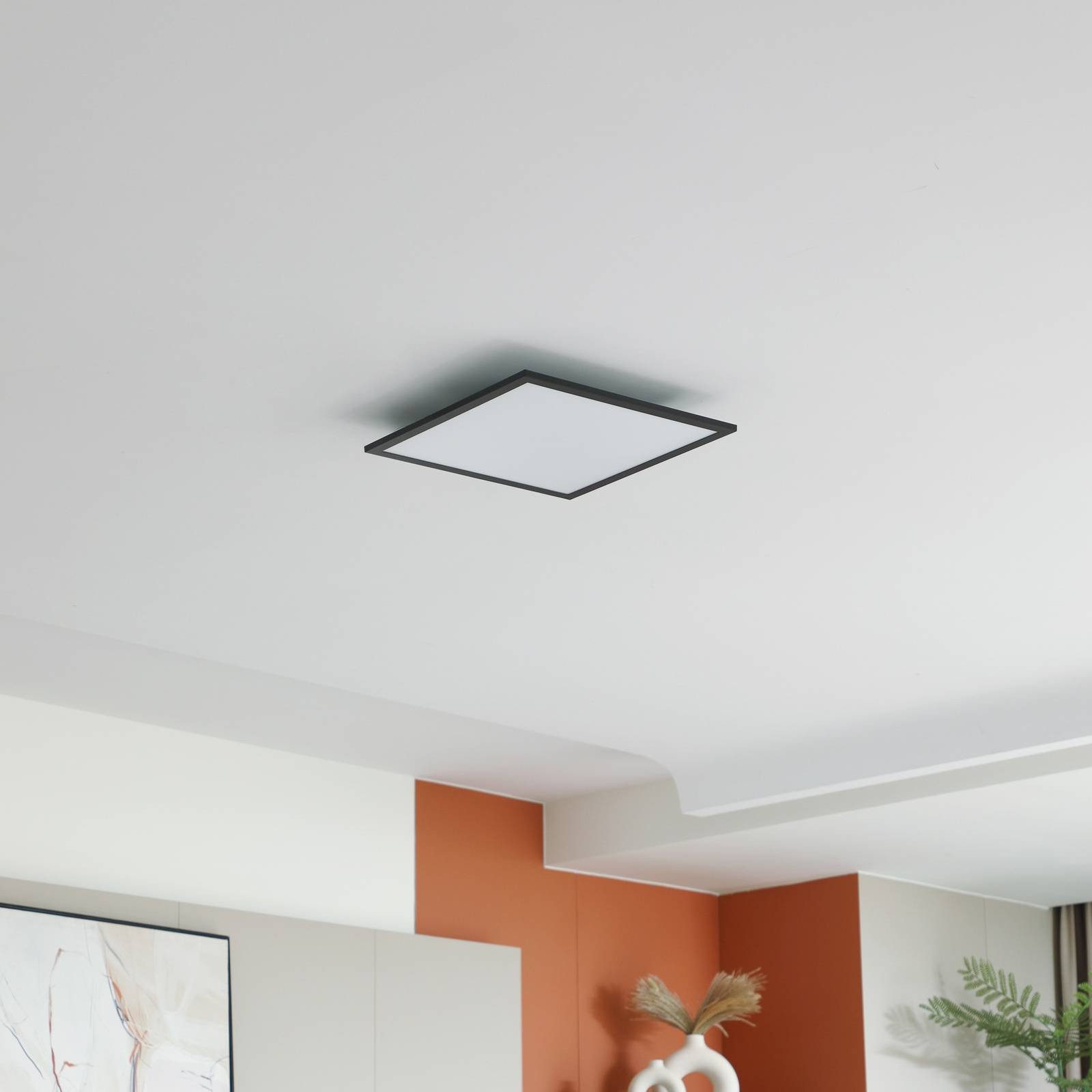 Lindby LED Panel Enhife, LED Schwarz universalweiß IP20, LED 20 W gesamt, universalweiß