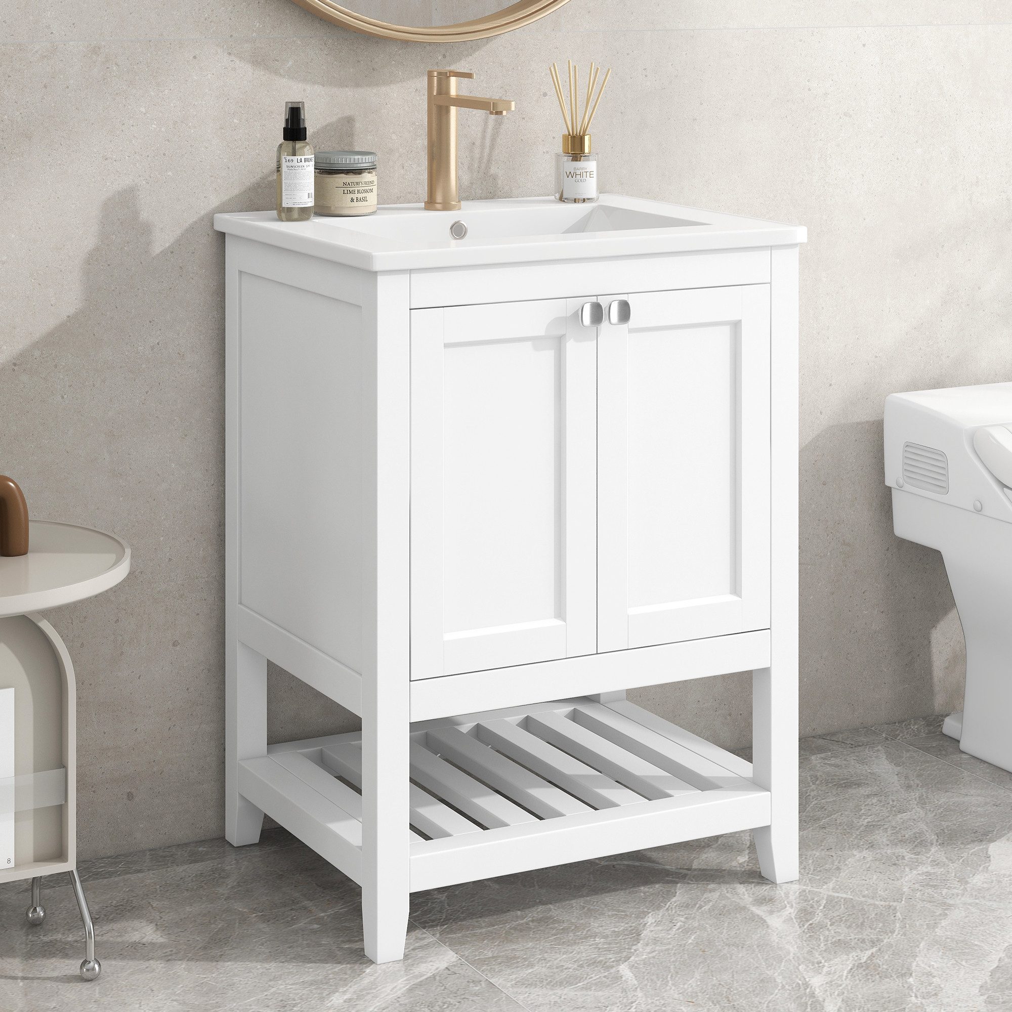 Flieks Waschtisch (1-St), Badezimmerschrank mit Waschbecken, günstig online kaufen