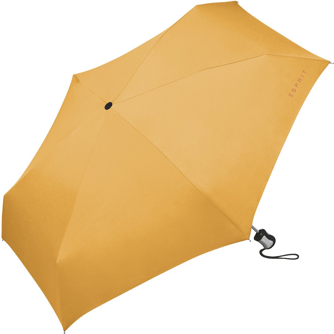 Esprit Taschenregenschirm schöner, kleiner Schirm Damen in für butterscotch kräftigen - gelb Auf-Zu Automatik, Farben