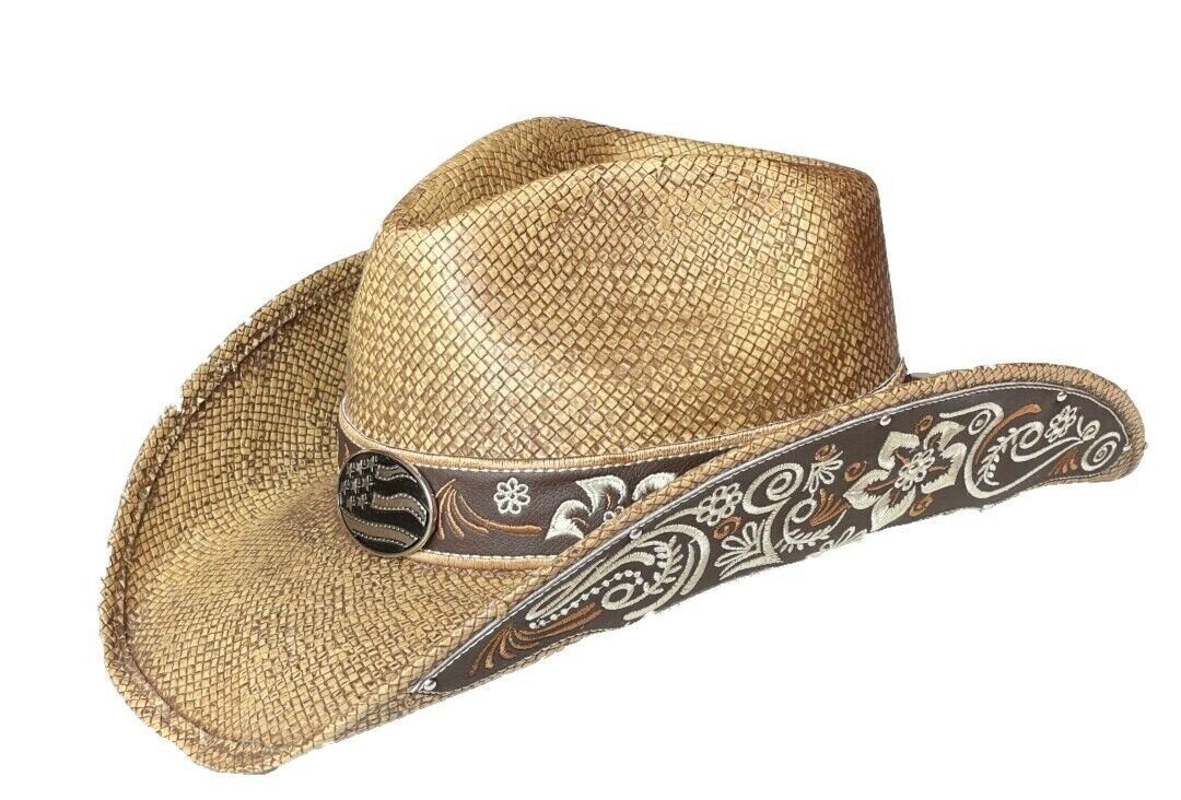 Westernlifestyle Strohhut Naturfarbener Cowboyhut Westernhut mit günstig online kaufen