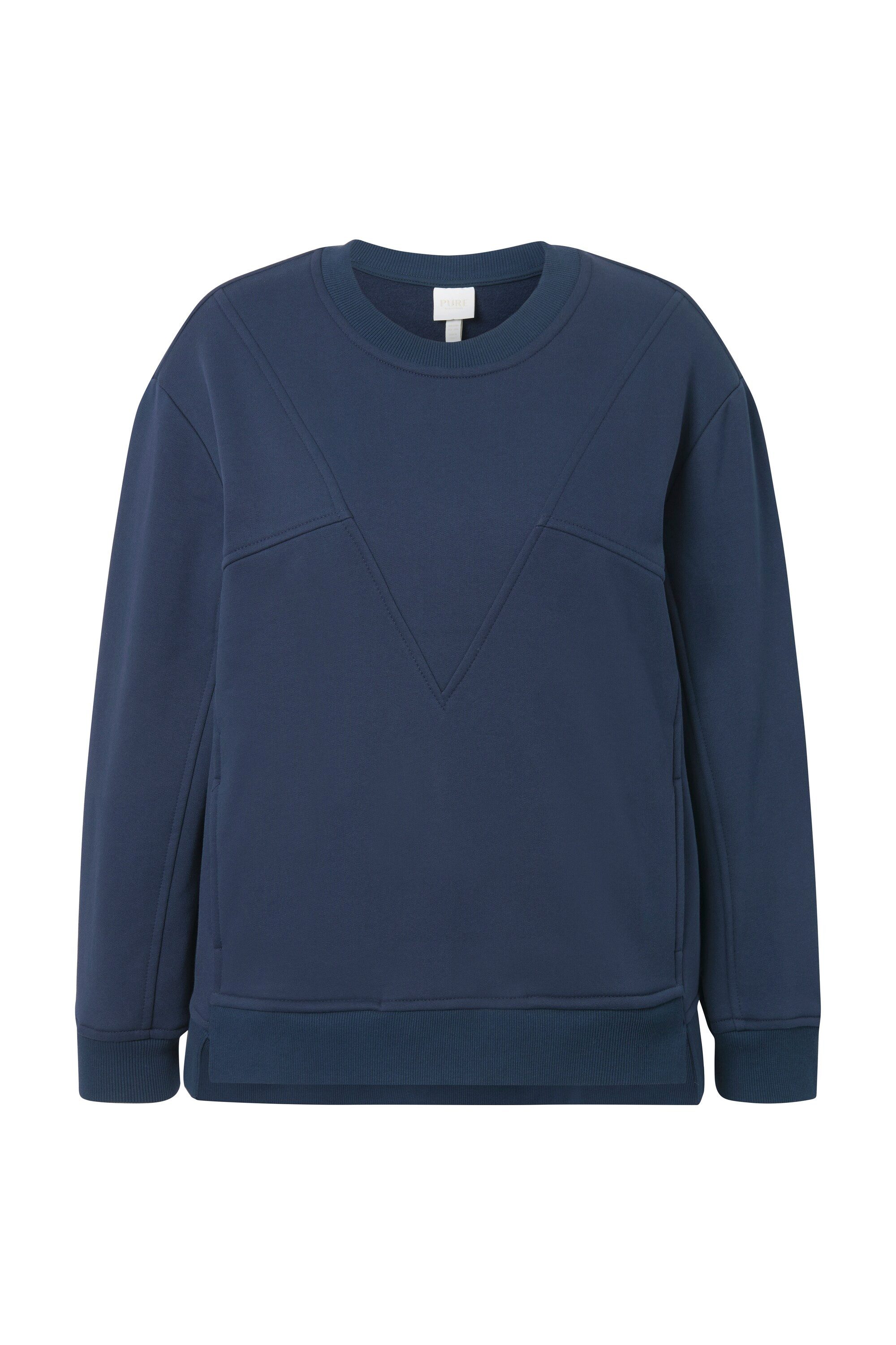 Ulla Popken Sweatshirt Sweatshirt Patchlook Rundhals günstig online kaufen