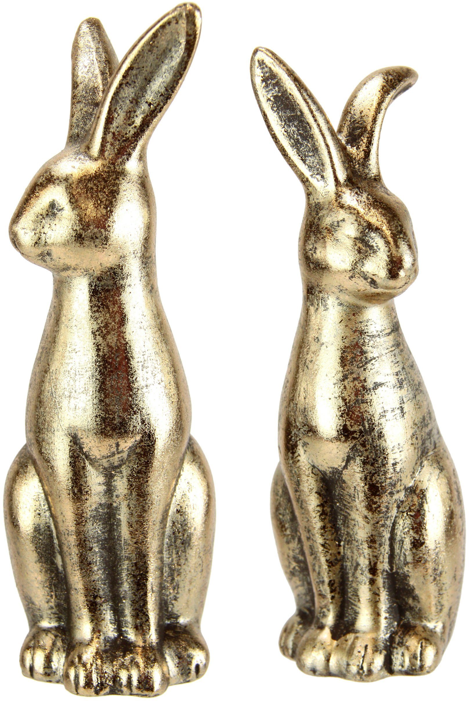I.GE.A. Osterhase Hasen Paar, Ostern (Set, 2 St), Dekofigur, Osterdeko, Osterfigur