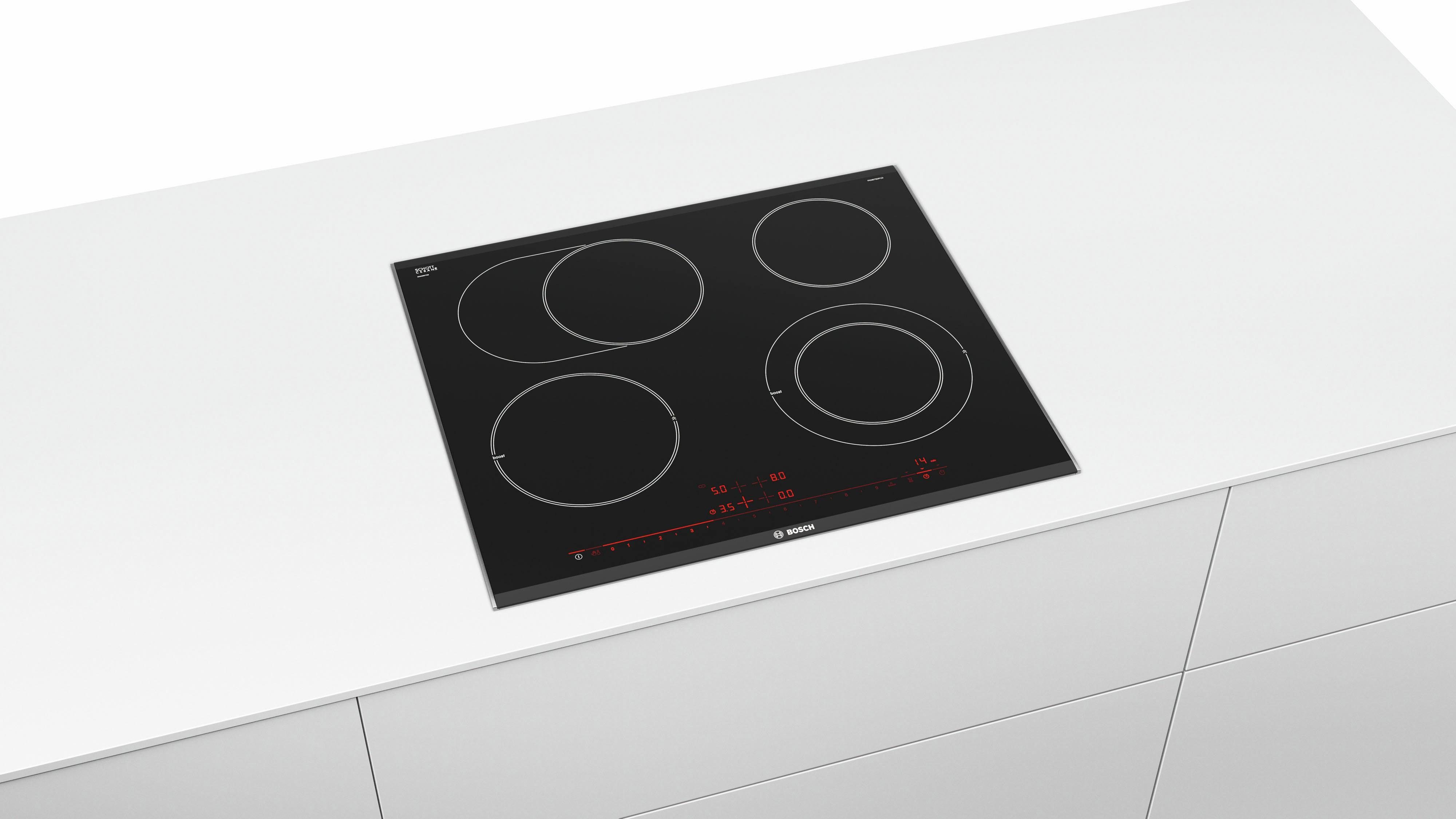 BOSCH Elektro-Kochfeld PKN675DP1D, Power Boost für schnelles Erhitzen und Kochen – Bild 4 von 5
