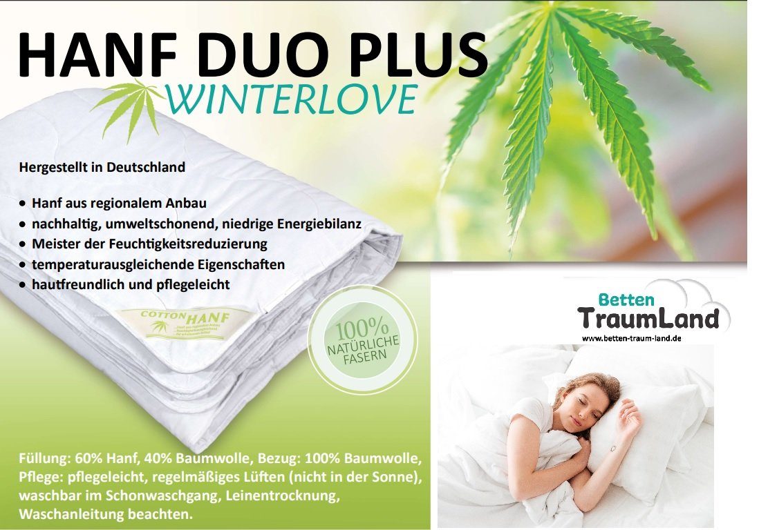Betten Traumland Naturfaserbettdecke Hanf Plus Duo Winterdecke Ganzjahresde günstig online kaufen