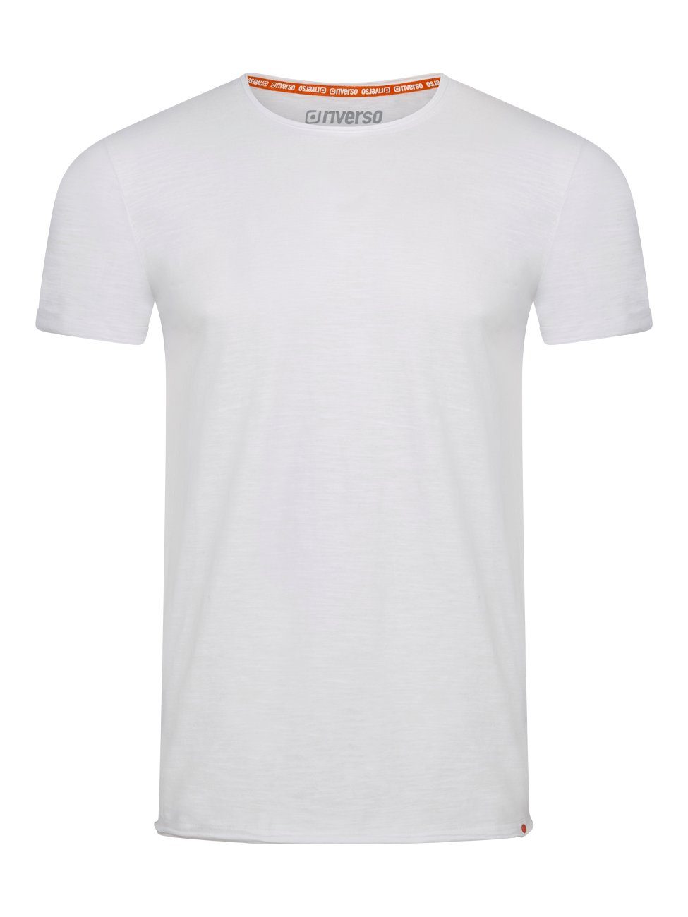 Kurzarm Shirt 100% Baumwolle RIVLenny riverso T-Shirt Rundhalsausschnitt (1-tlg) Tee Herren Shirt mit Regular aus Fit White Basic