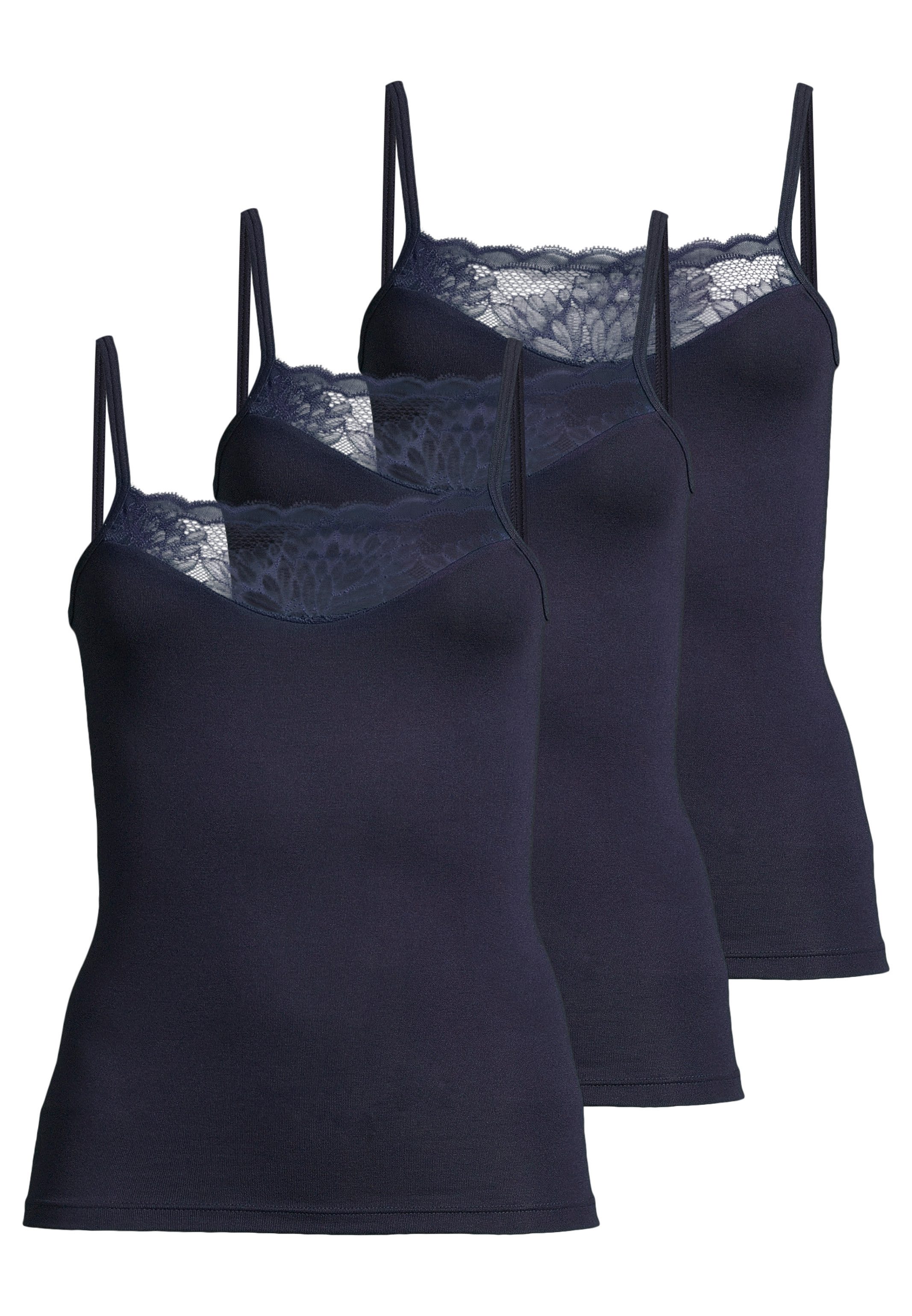 conta Unterhemd 3er Pack Modal (Spar-Set, 3-St) Spaghetti Top - Blickdicht - Hochwertige Spitzenverzierung