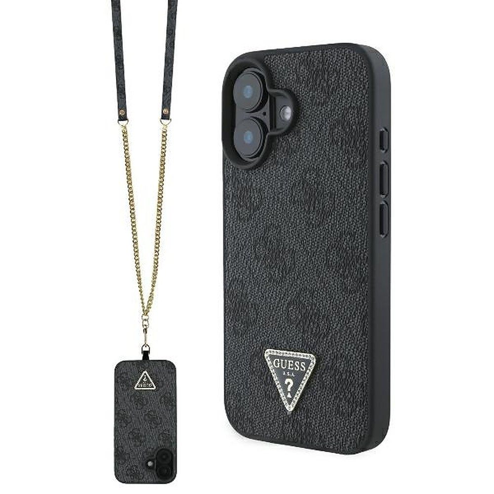 Guess Handytasche Schutzhülle Umhängekette Smartphonehülle (Spar-Set, 1-tlg., 6,1 Zoll stoßdämpfend), 4G-Muster, Strass-Logo, abnehmbare Umhängekette