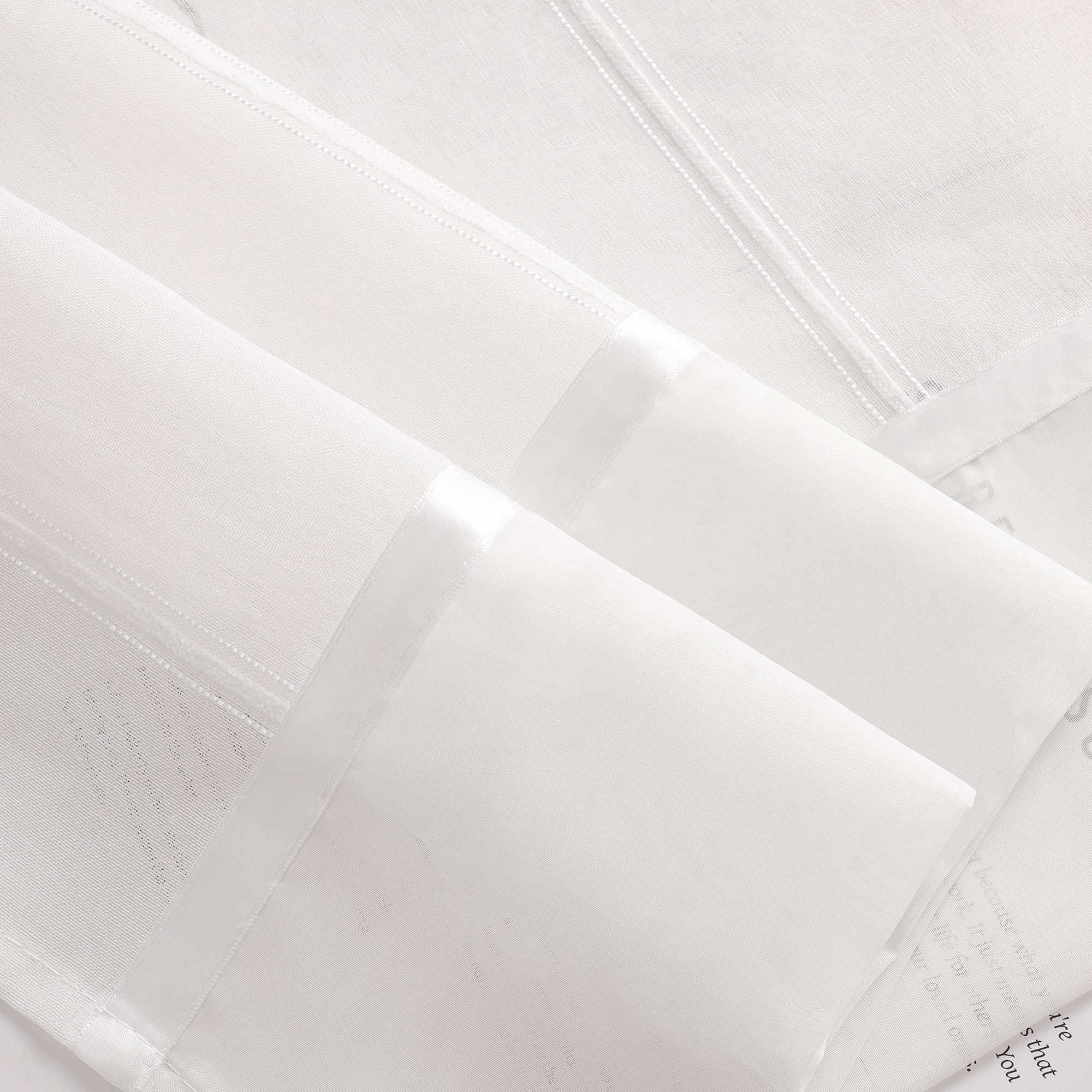 Joyswahl Scheibengardine Kurzgardinen mit Stangendurchzug, Transparente Voile,zur Dekoration (1 St), Schlaufen, transparent, Leinenoptik Landhausstil Cáfe Bistr – Bild 5 von 5