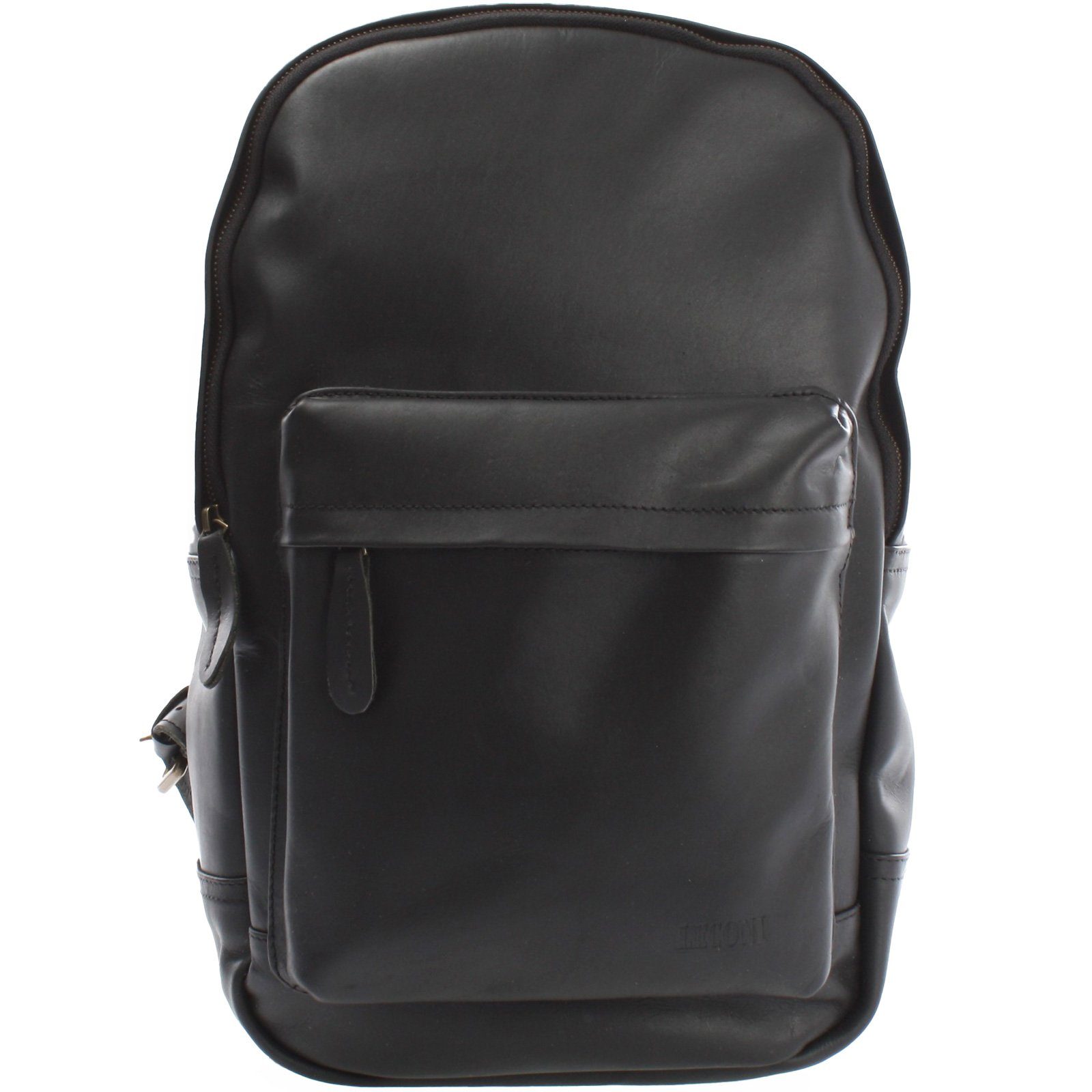 LECONI Freizeitrucksack Rucksack Lederrucksack DIN A4 Damen Herren Echt Leder LE1009, Gewachstes Rindsleder - Rückfach mit Zipper - 30×40×12 cm
