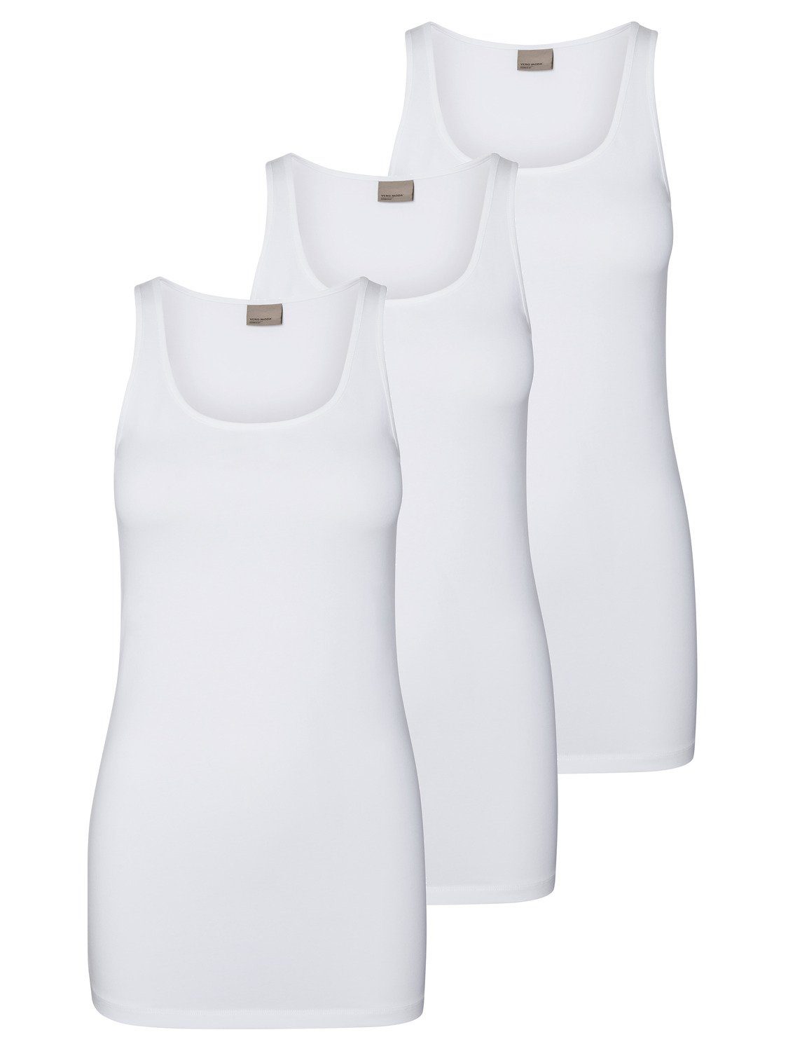 Vero Moda Tanktop Long Tank Top (3-tlg) (3 Stück) lang, elastische Baumwoll günstig online kaufen