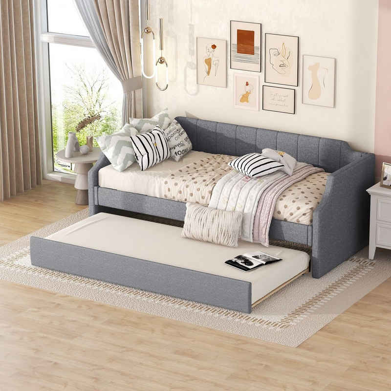 Fangqi Schlafsofa 90x200 großes Einzelschlafsofa,gepolstertes Bett mit ausziehbarem Bett, set, Einzelschlafsofa mit ausziehbarem Bettgestell