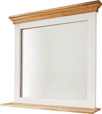 DELIFE Badezimmer-Set Casa, Mango Weiss Natur 70x80 cm Spiegel