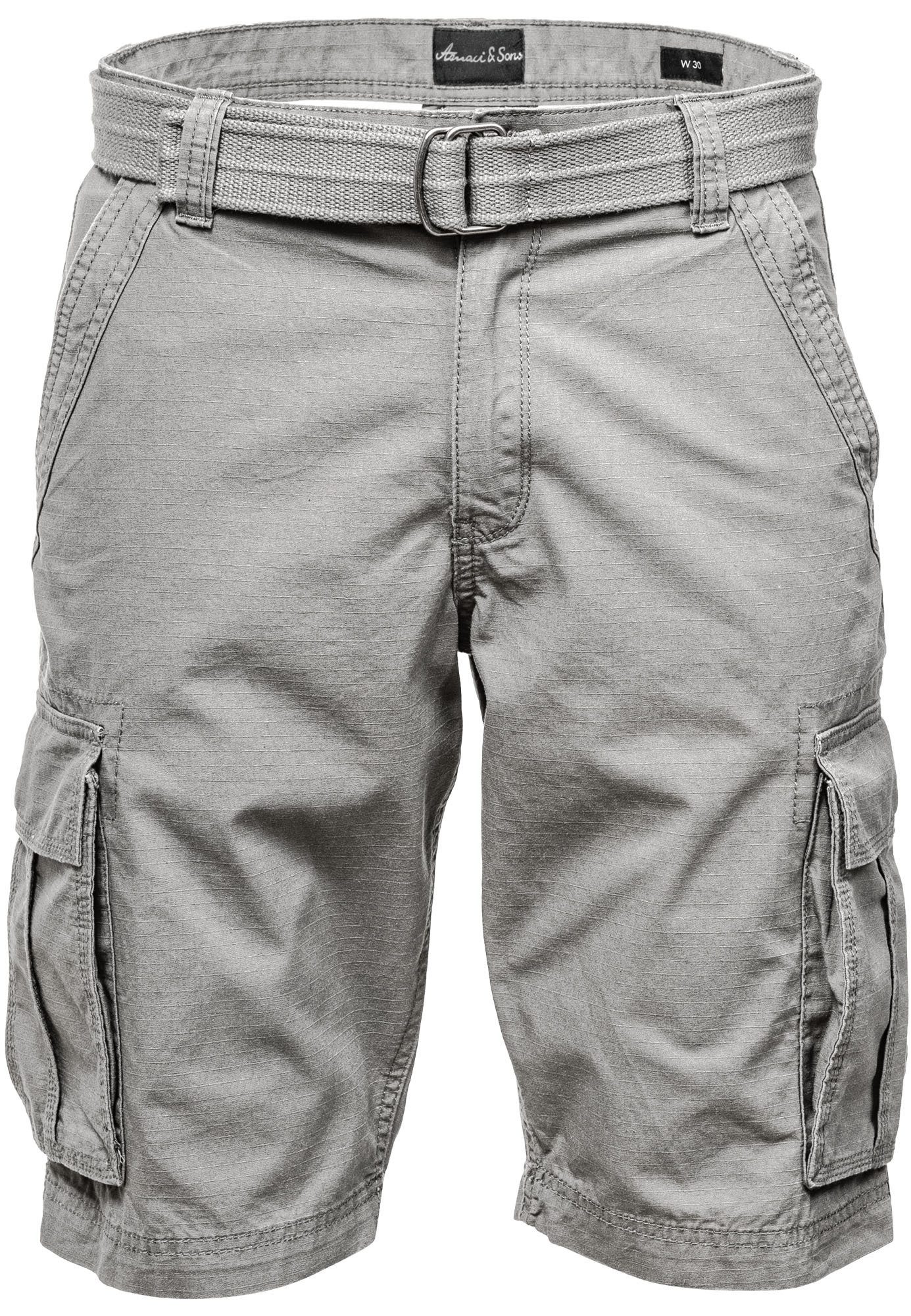 Amaci&Sons Cargoshorts MIDFIELD Chinoshort inkl. Gürtel Herren Bermuda Shor günstig online kaufen