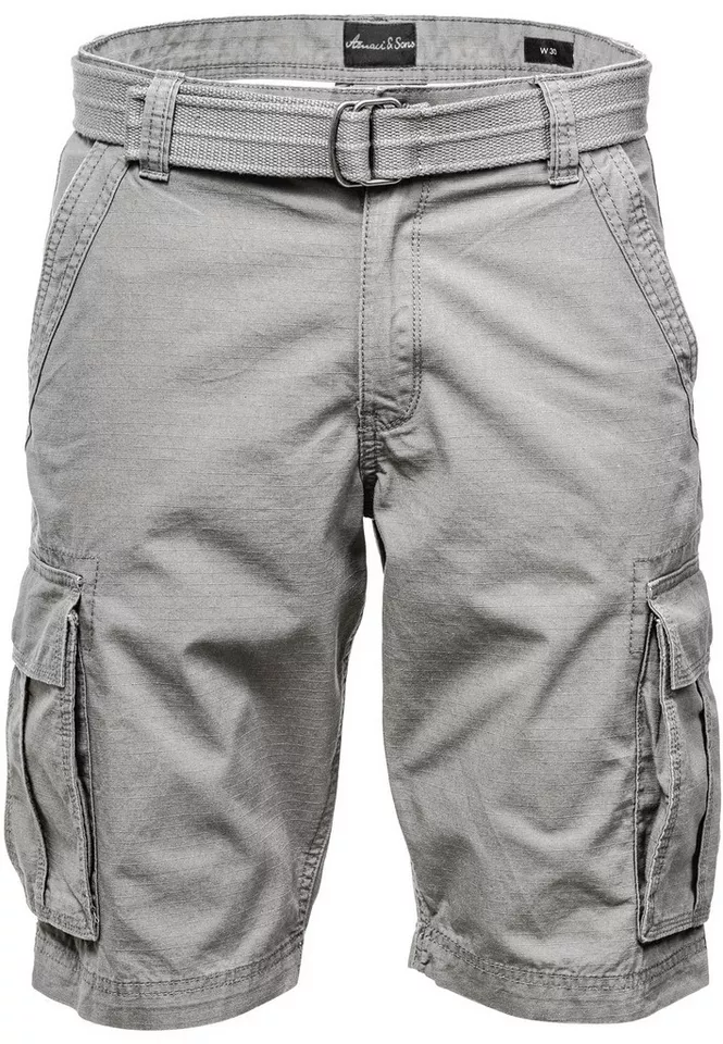 Amaci&Sons Cargoshorts MIDFIELD Chinoshort inkl. Gürtel Herren Bermuda Short Hose Regular Fit inkl. Gürtel