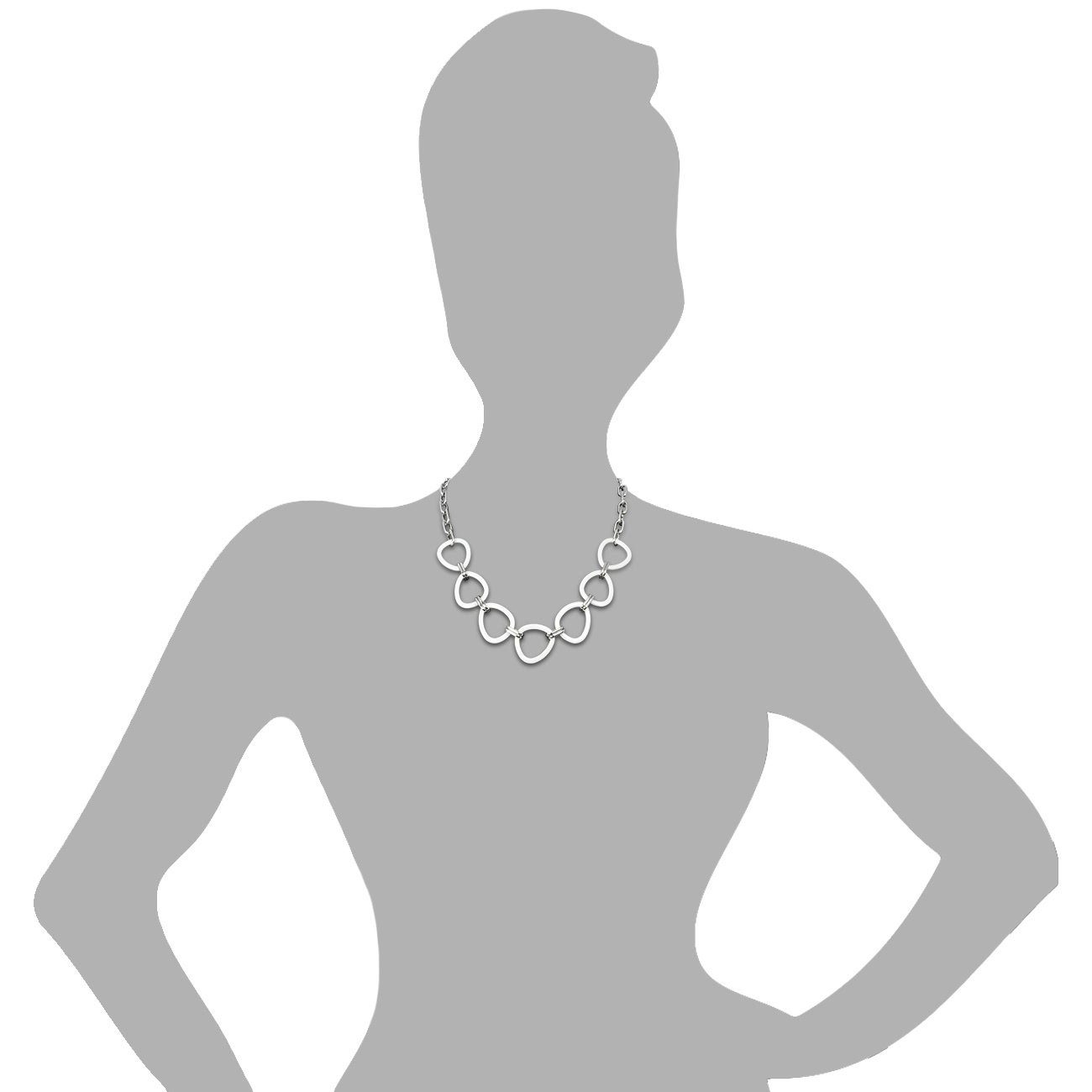Amello Edelstahlkette (Halskette), Halsketten weiß aus Steel) silber Damen (Stainless (Dreieck) Halskette Dreieck Amello Edelstahl